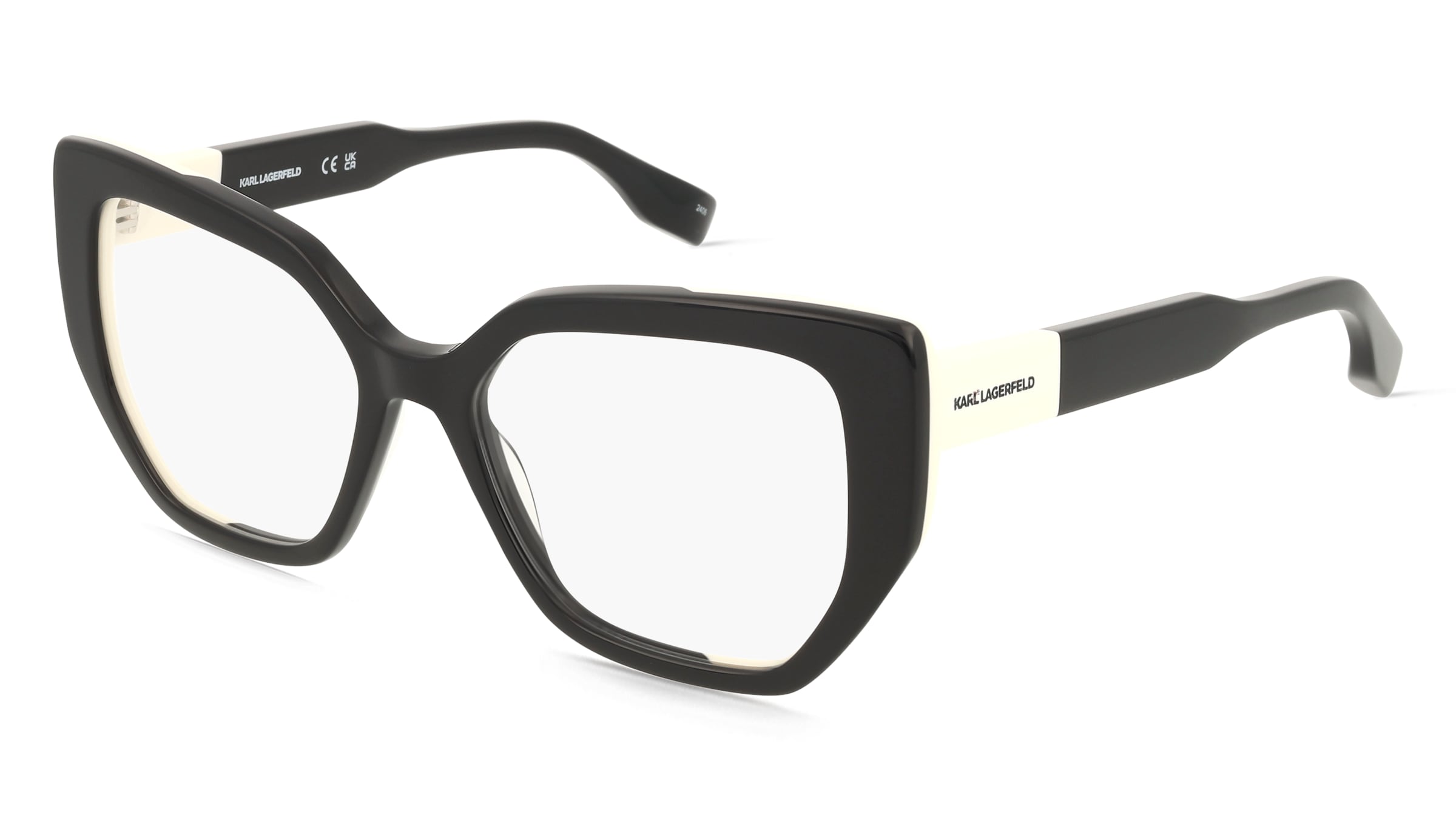 Karl Lagerfeld KL6174 Damen-Brille inkl. Gläser Vollrand Cat Eye Acetat-Gestell 53/17/145, Schwarz