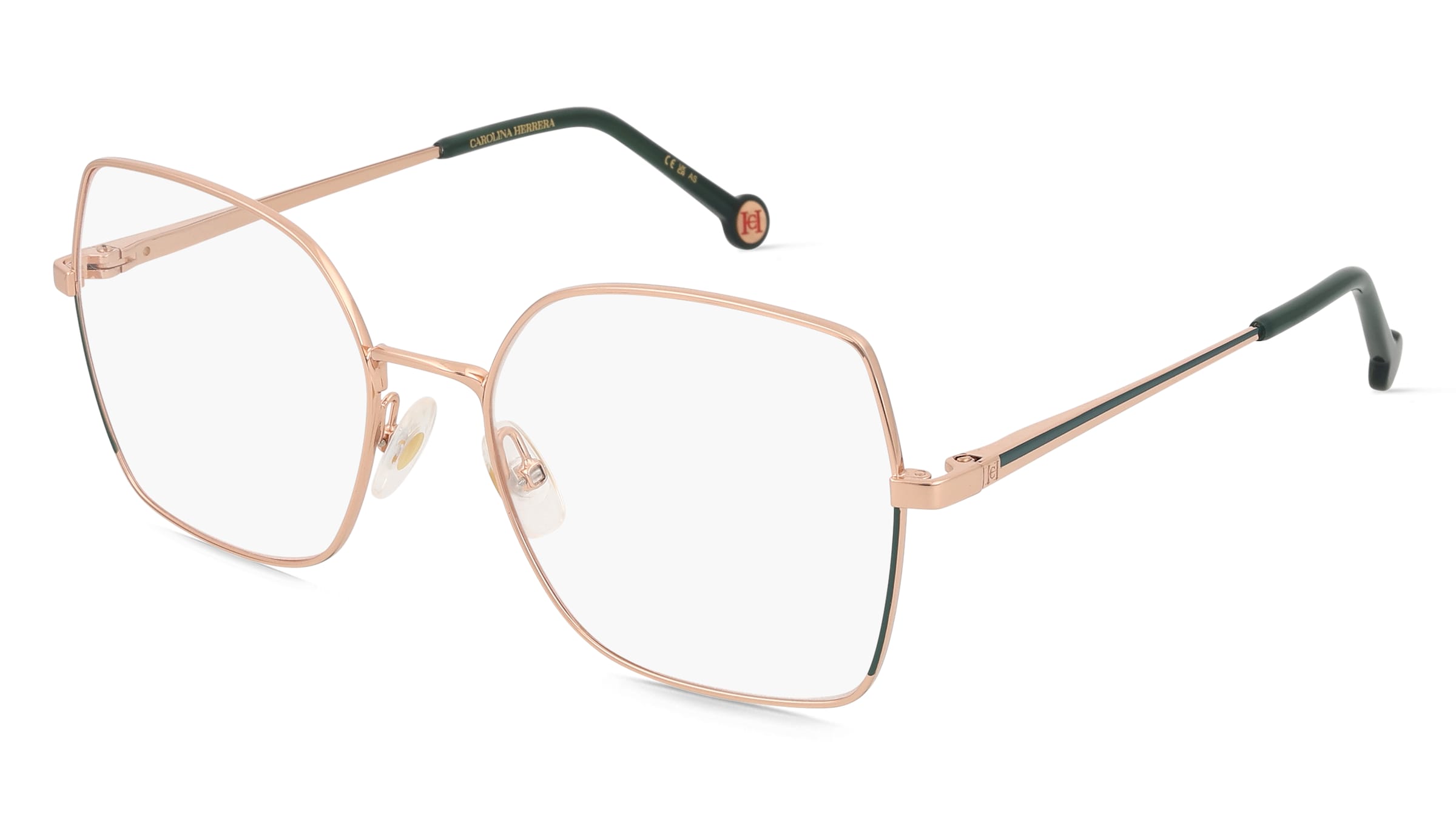 Carolina Herrera HER 0206 Damen-Brille inkl. Gläser Vollrand Quadratisch Metall-Gestell 55/18/145, Pink