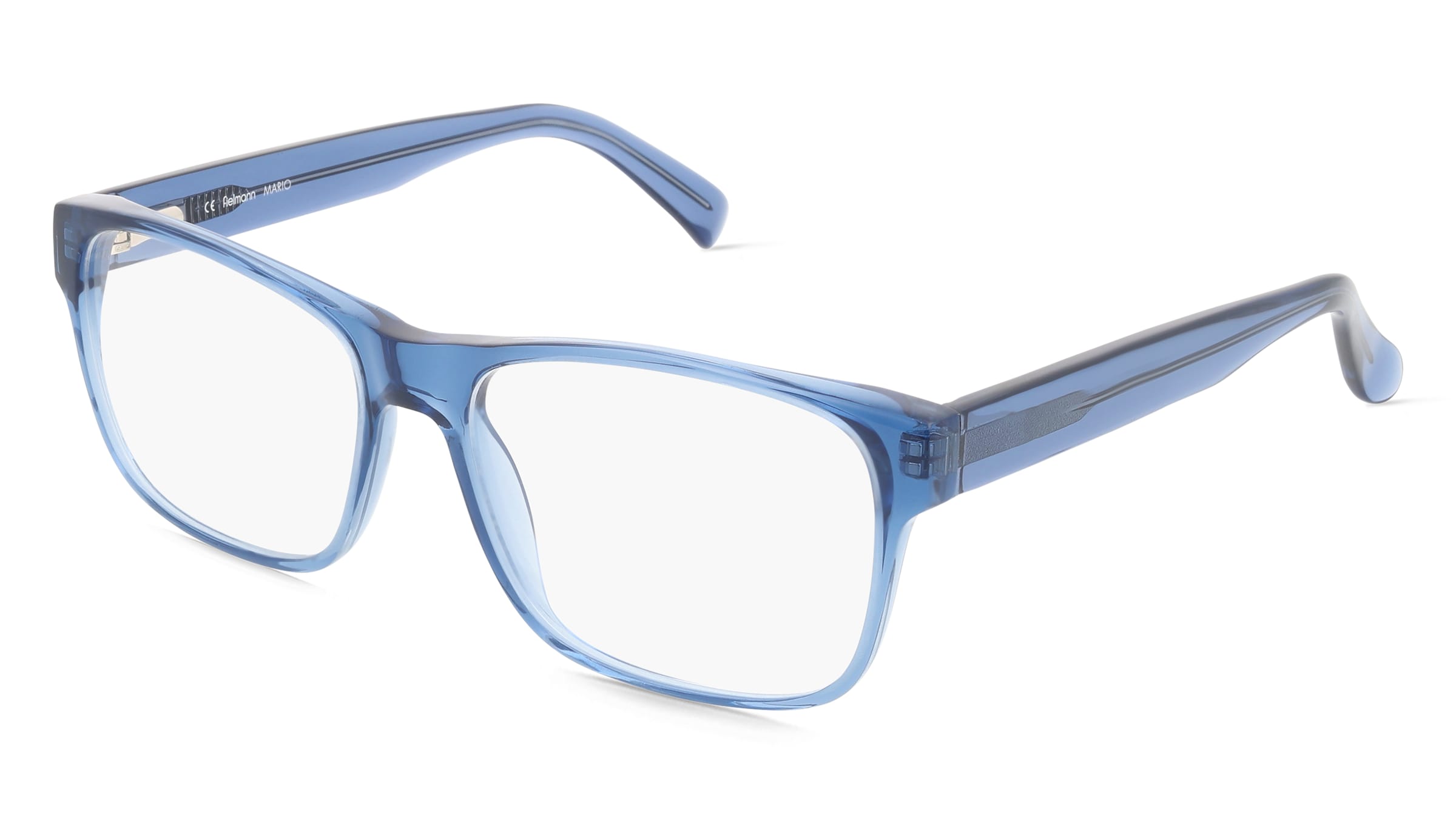 Fielmann LN 056 FLEX CL MARIO Herren-Brille inkl. Gläser Vollrand Quadratisch Acetat-Gestell 56/17/145, Blau