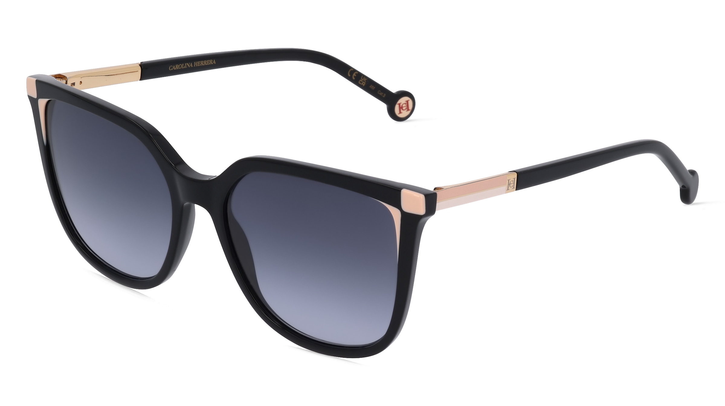 Carolina Herrera HER 0140/S Damen-Sonnenbrille Vollrand Butterfly Acetat-Gestell, Schwarz