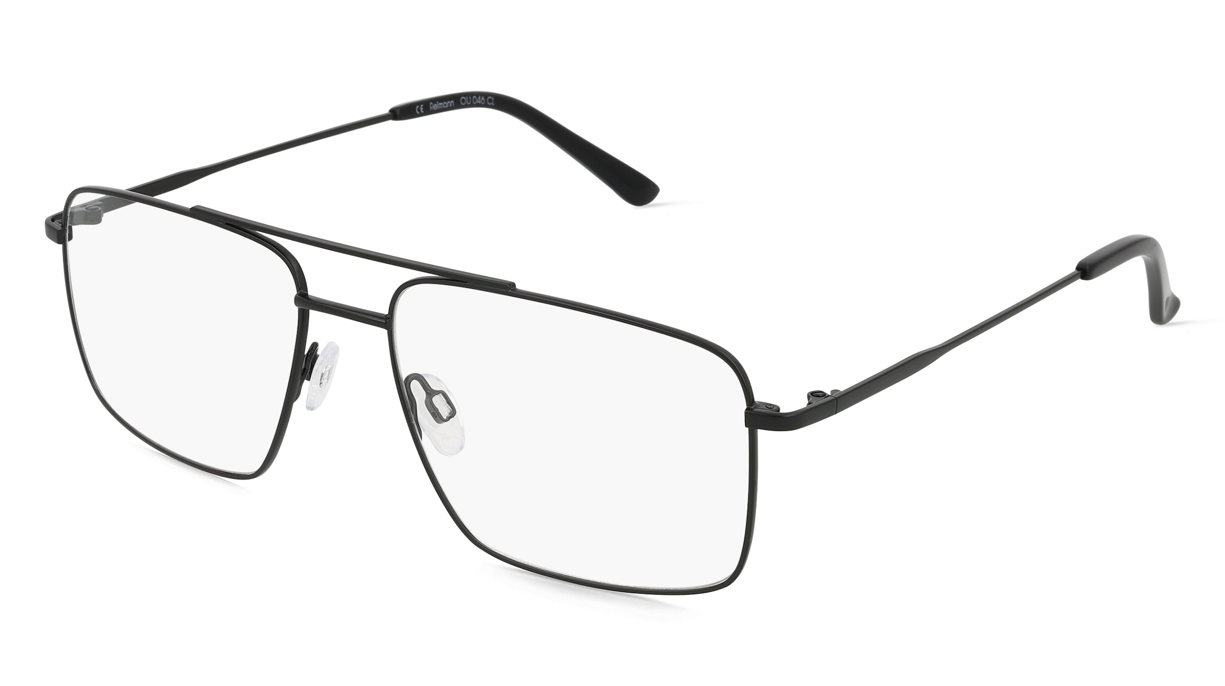 Thumbnail - Fielmann OU 046 CL Herren-Brille inkl. Gläser Vollrand Eckig Edelstahl-Gestell 56mm/16mm/145mm, schwarz