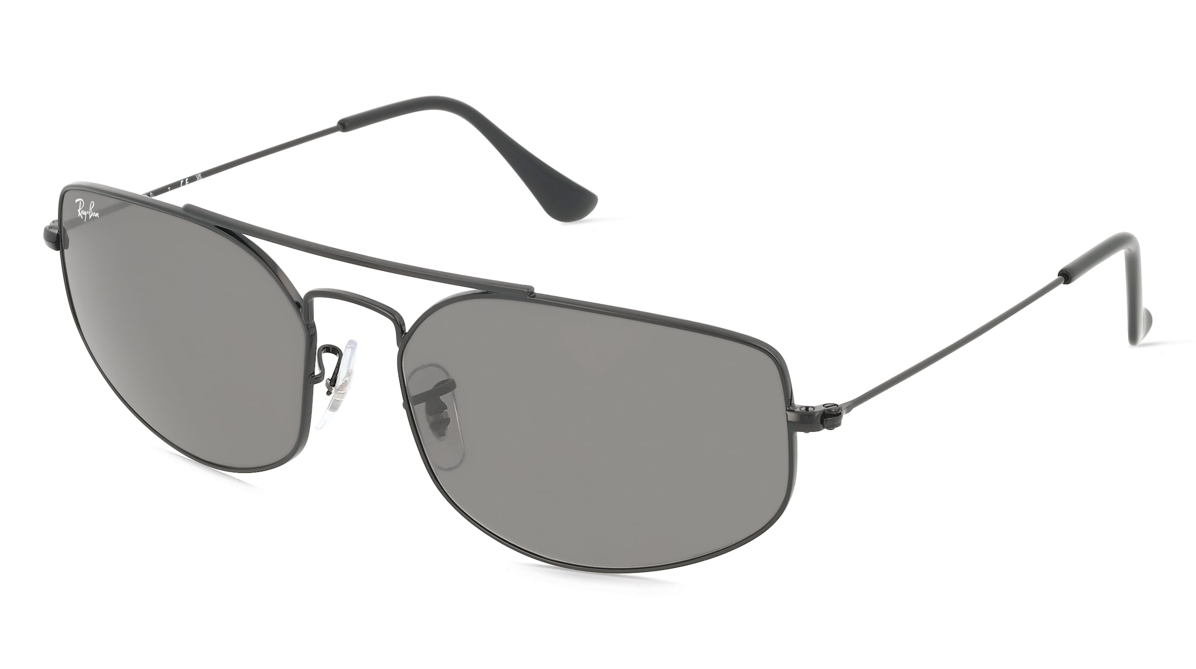 Ray-Ban RB3845 Unisex-Sonnenbrille Vollrand Geometrisch Metall-Gestell, Schwarz