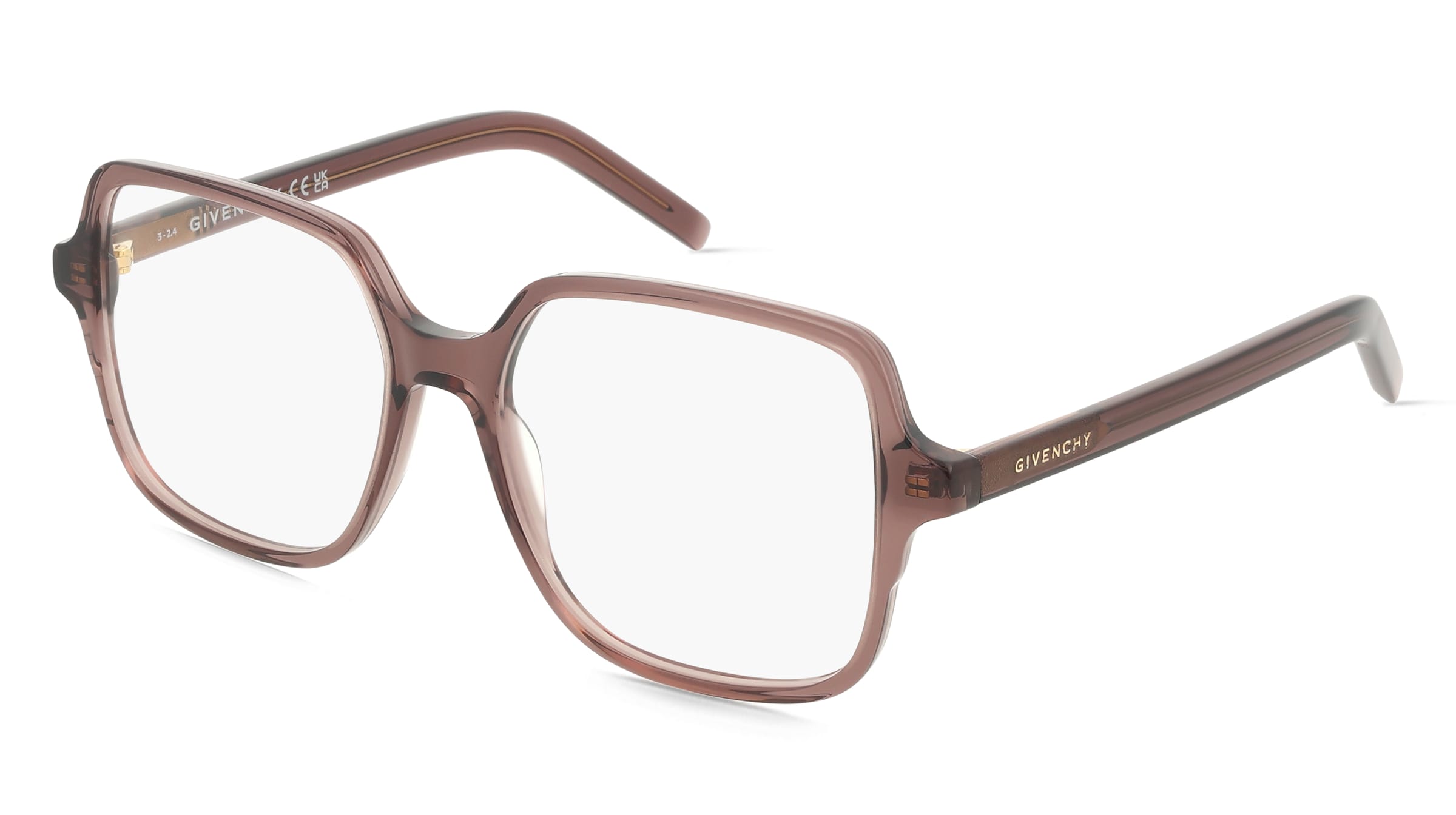 Givenchy GV50044I GV DAY Damen-Brille inkl. Gläser Vollrand Quadratisch Acetat-Gestell 53/16/140, Braun