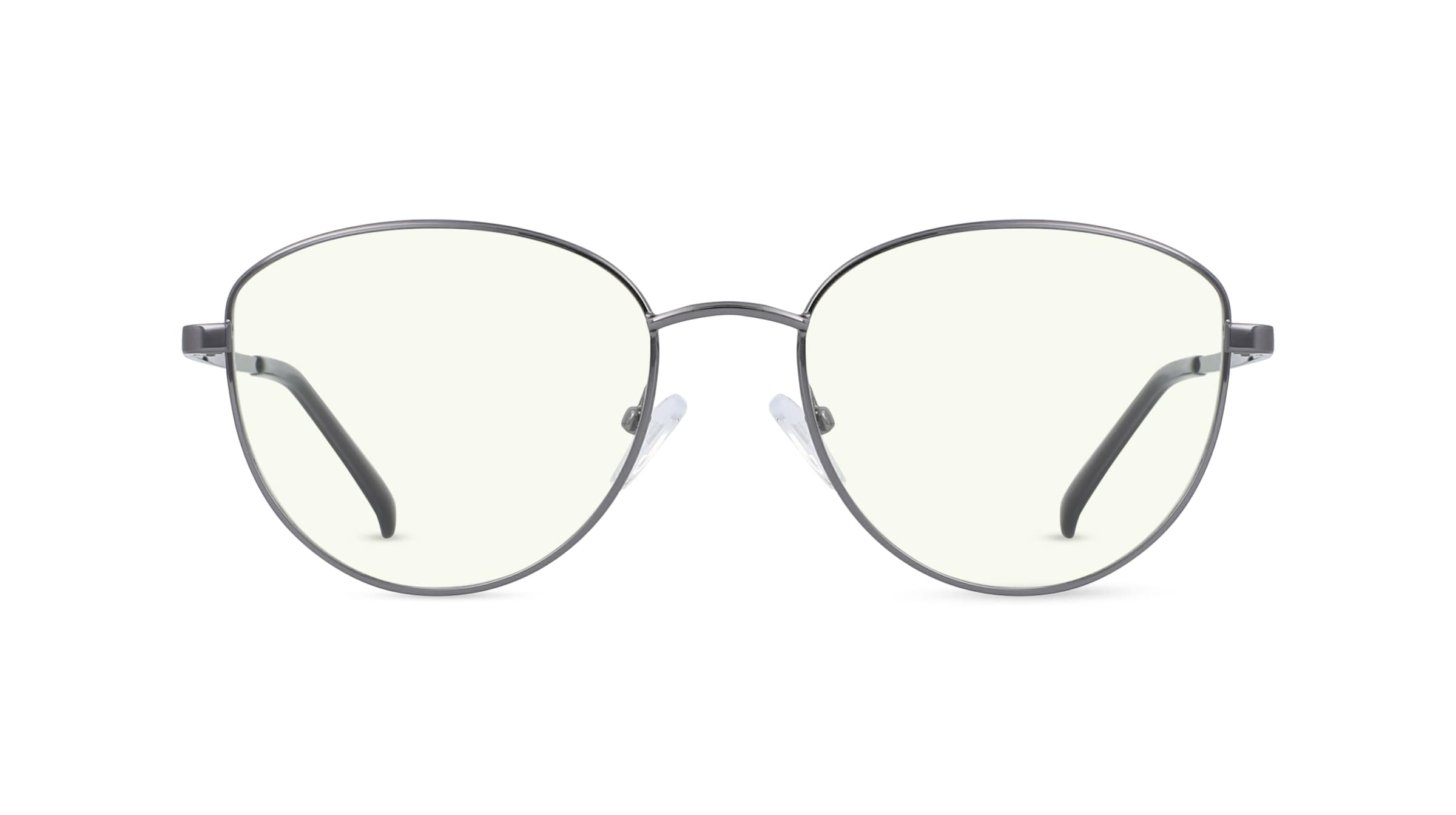 Fielmann BD 481 BL Damen-Blaulichtfilterbrille ohne Sehstärke Vollrand Eckig Edelstahl-Gestell, grau