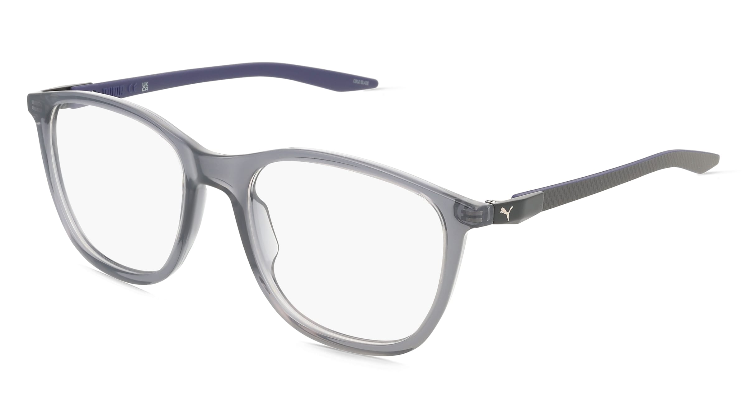 Puma PU0458O Herren-Brille inkl. Gläser Vollrand Quadratisch Kunststoff-Gestell 54/19/140, Grau