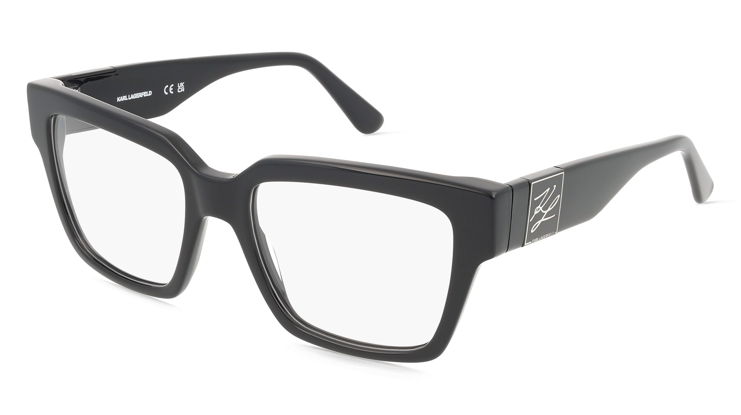 Karl Lagerfeld KL6196 Unisex-Brille inkl. Gläser Vollrand Quadratisch Acetat-Gestell 53/18/140, Schwarz