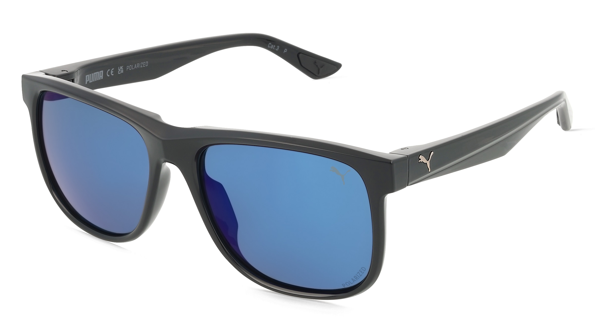 Puma PU0442S Herren-Sonnenbrille Vollrand Eckig Kunststoff-Gestell, Schwarz