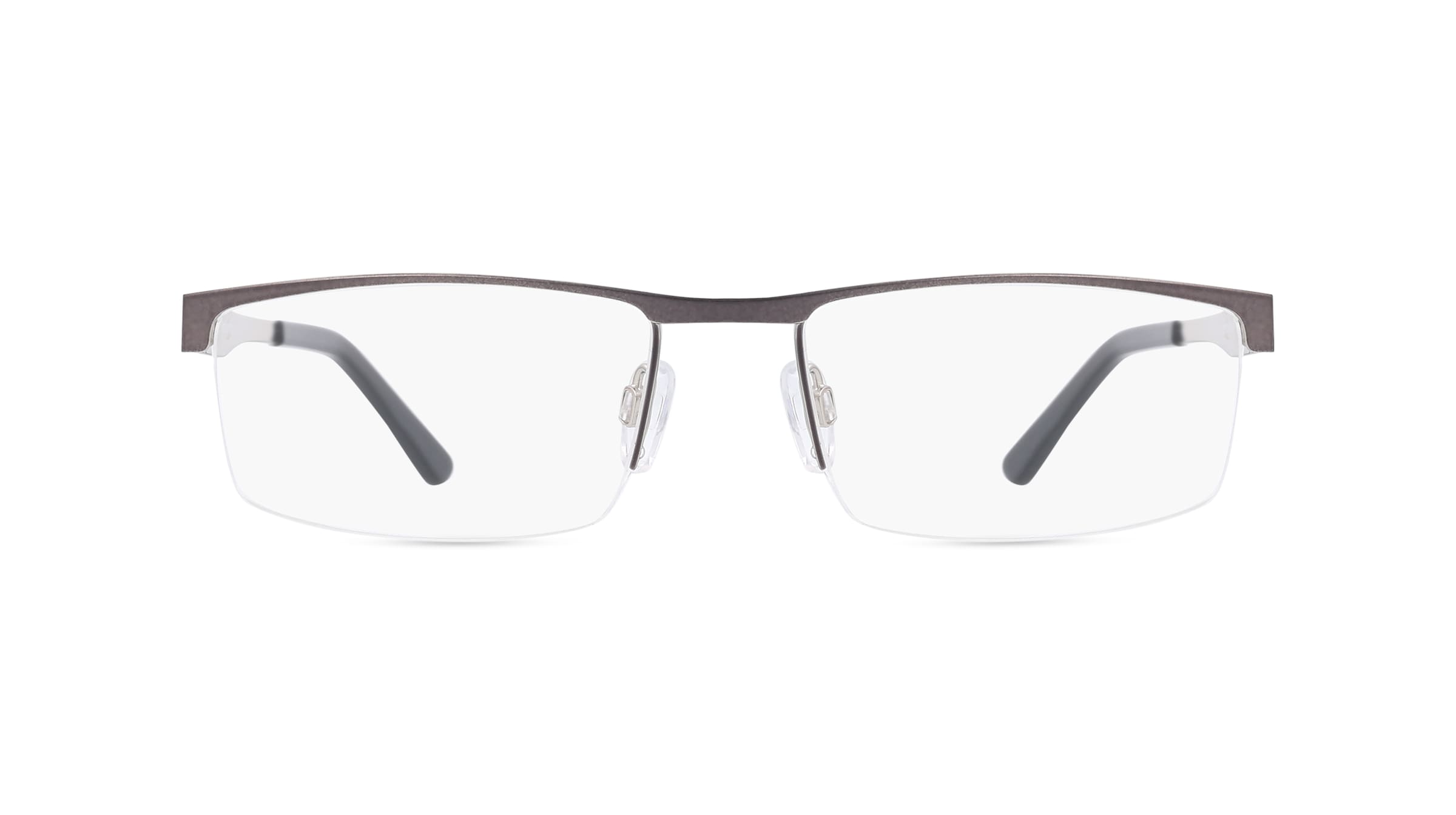 Fielmann 2127 FLEX CL Herren-Brille inkl. Gläser Nylor Eckig Metall-Gestell 53mm/18mm/135mm, grau