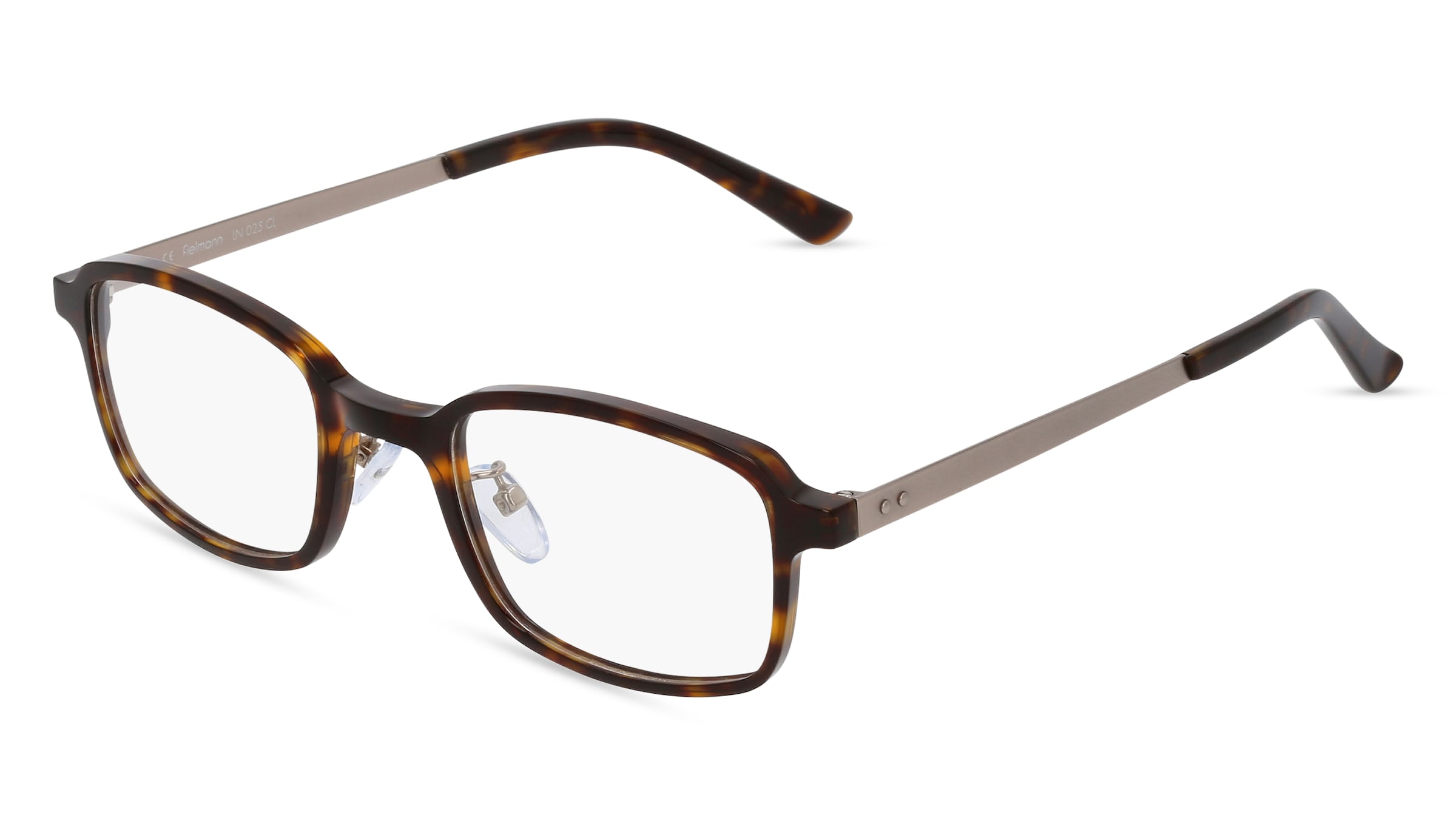 Fielmann LN 025 CL Herren-Brille inkl. Gläser Vollrand Quadratisch Acetat-Gestell 49/22/145, Havanna
