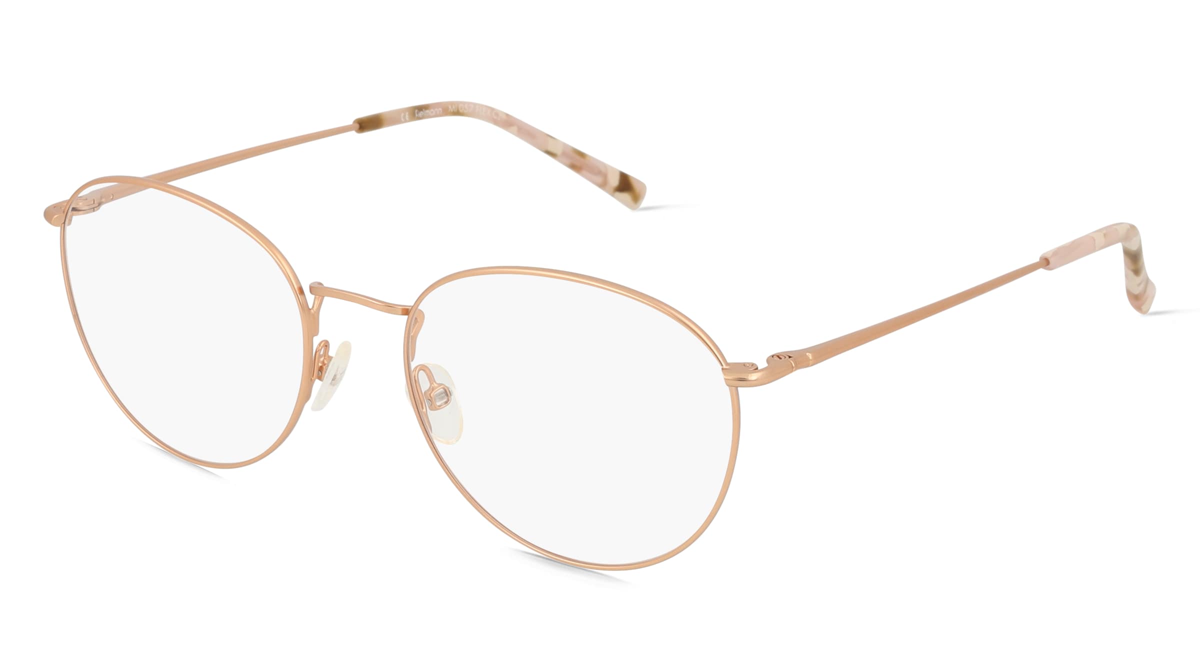 Fielmann MI 057 FLEX CL Unisex-Brille inkl. Gläser Vollrand Panto Edelstahl-Gestell 48/18/140, Pink