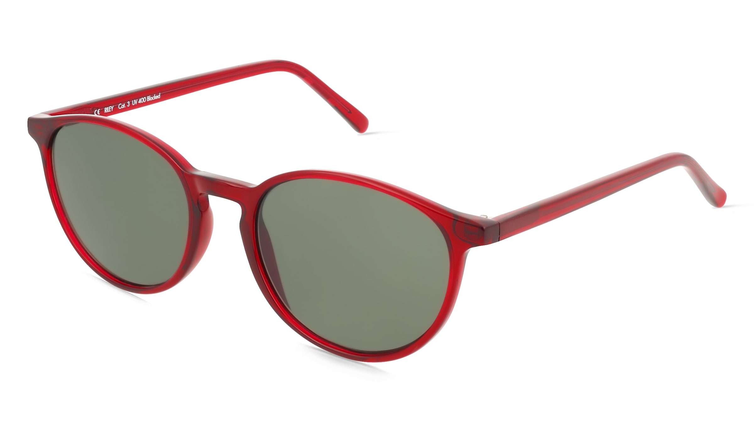 Fielmann JIL 005 SUN CL Unisex-Sonnenbrille Vollrand Panto Acetat Spritzguss-Gestell, Rot