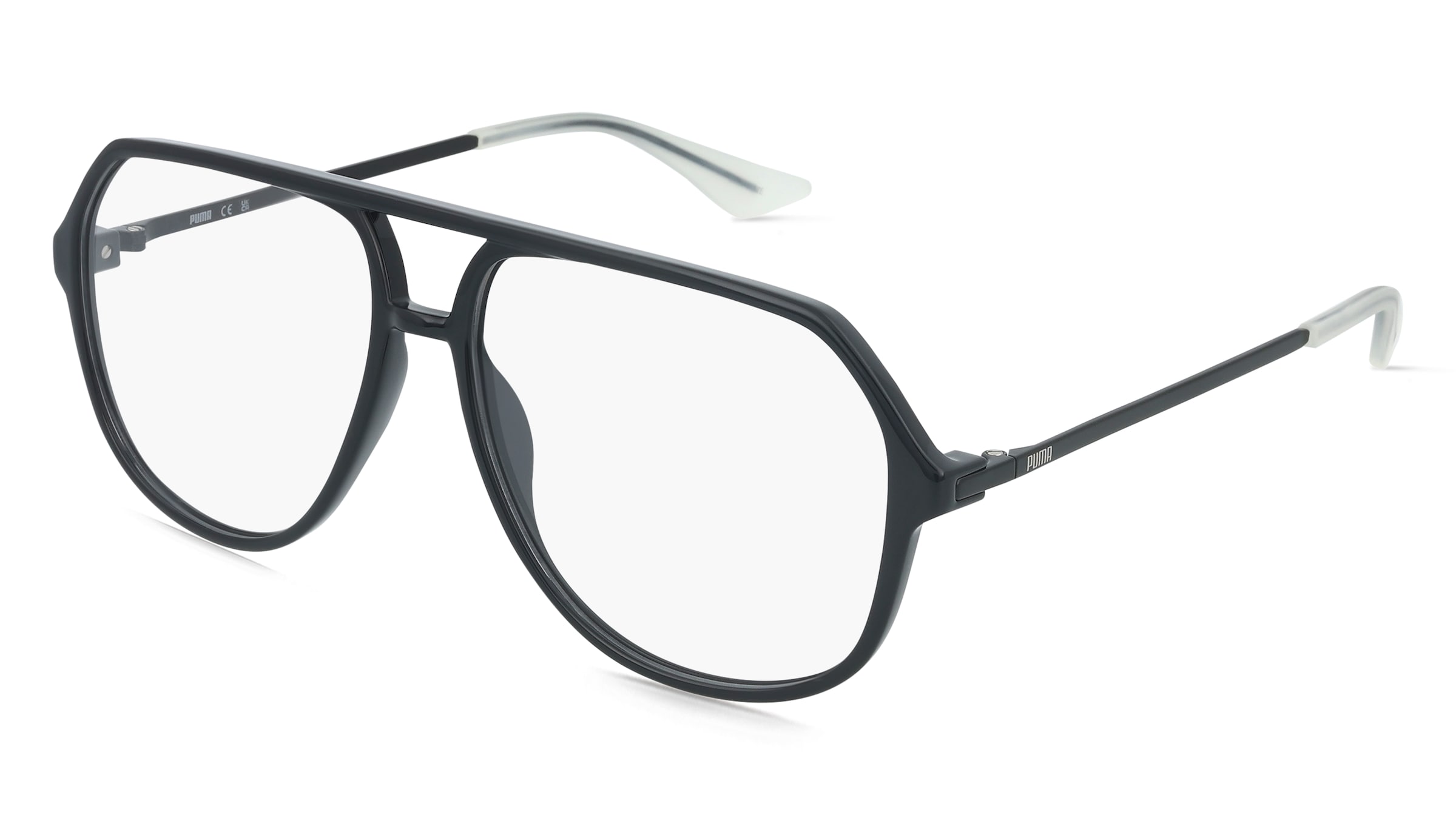 PUMA PU0460O Herren-Brille inkl. Gläser Vollrand Pilot Kunststoff-Gestell 58/14/145, Schwarz