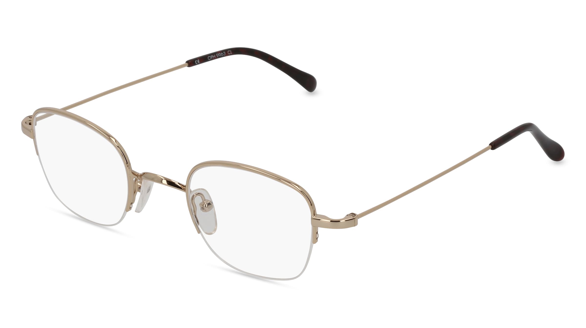 Fielmann OPH 9963 CL Herren-Brille inkl. Gläser Halbrand Quadratisch Edelstahl-Gestell 45/25/140, Gold
