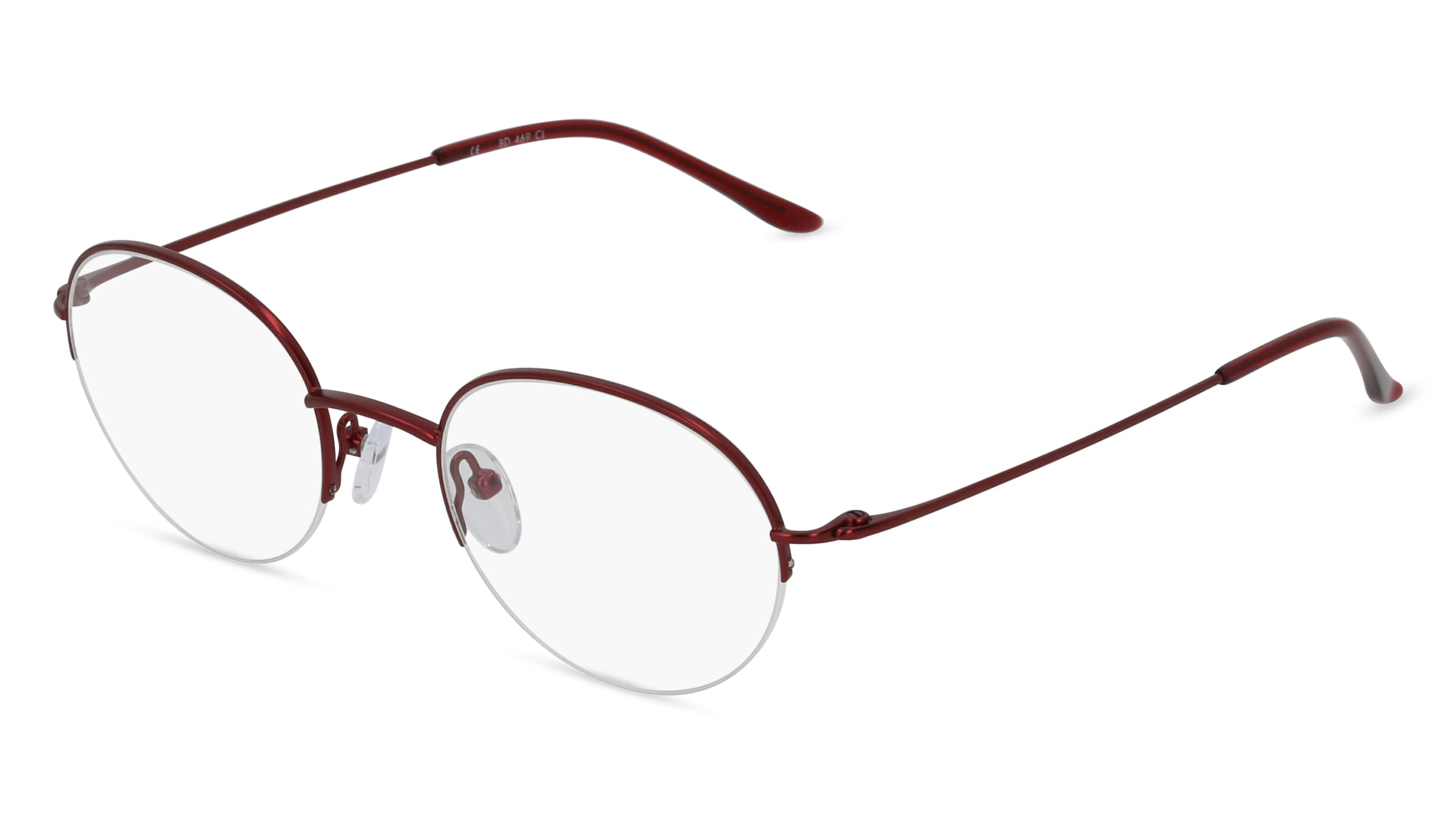 Fielmann BD 469 CL Unisex-Brille inkl. Gläser Halbrand Panto Edelstahl-Gestell 48/20/140, Rot