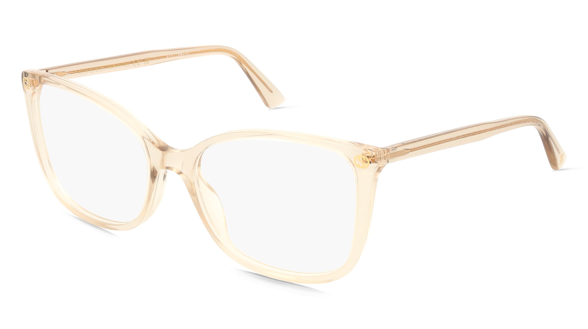 Gucci GG0026O Unisex-Brille inkl. Gläser Vollrand Cat Eye Acetat-Gestell 53/17/140, Gelb
