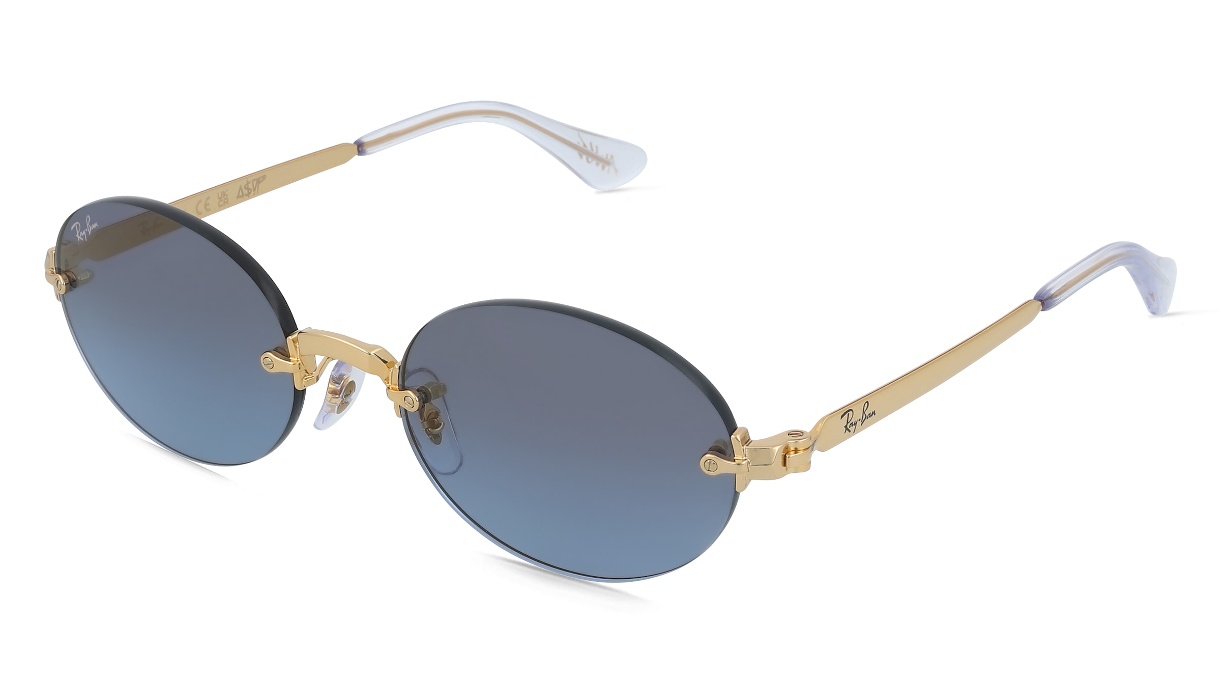 Ray-Ban RB3929 Unisex-Sonnenbrille Randlos Oval Metall-Gestell, Gold