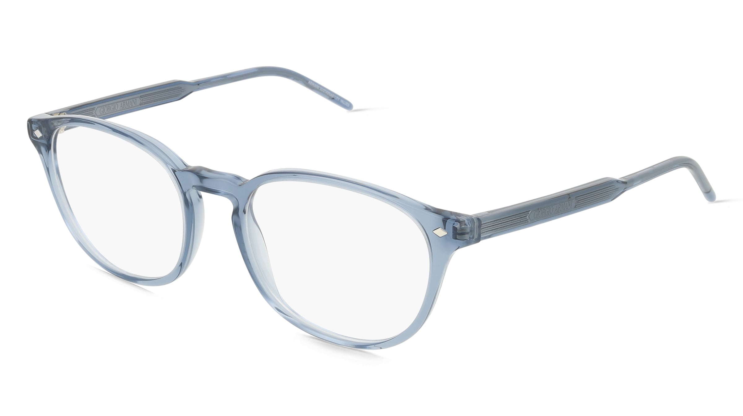 Giorgio Armani 0AR7259 Herren-Brille inkl. Gläser Vollrand Panto Acetat-Gestell 52/19/145, Blau