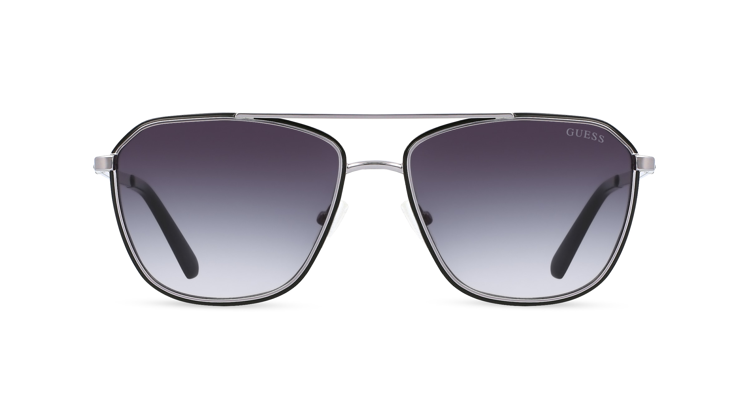 Guess GU00046 Herren-Sonnenbrille Vollrand Eckig Metall-Gestell, schwarz