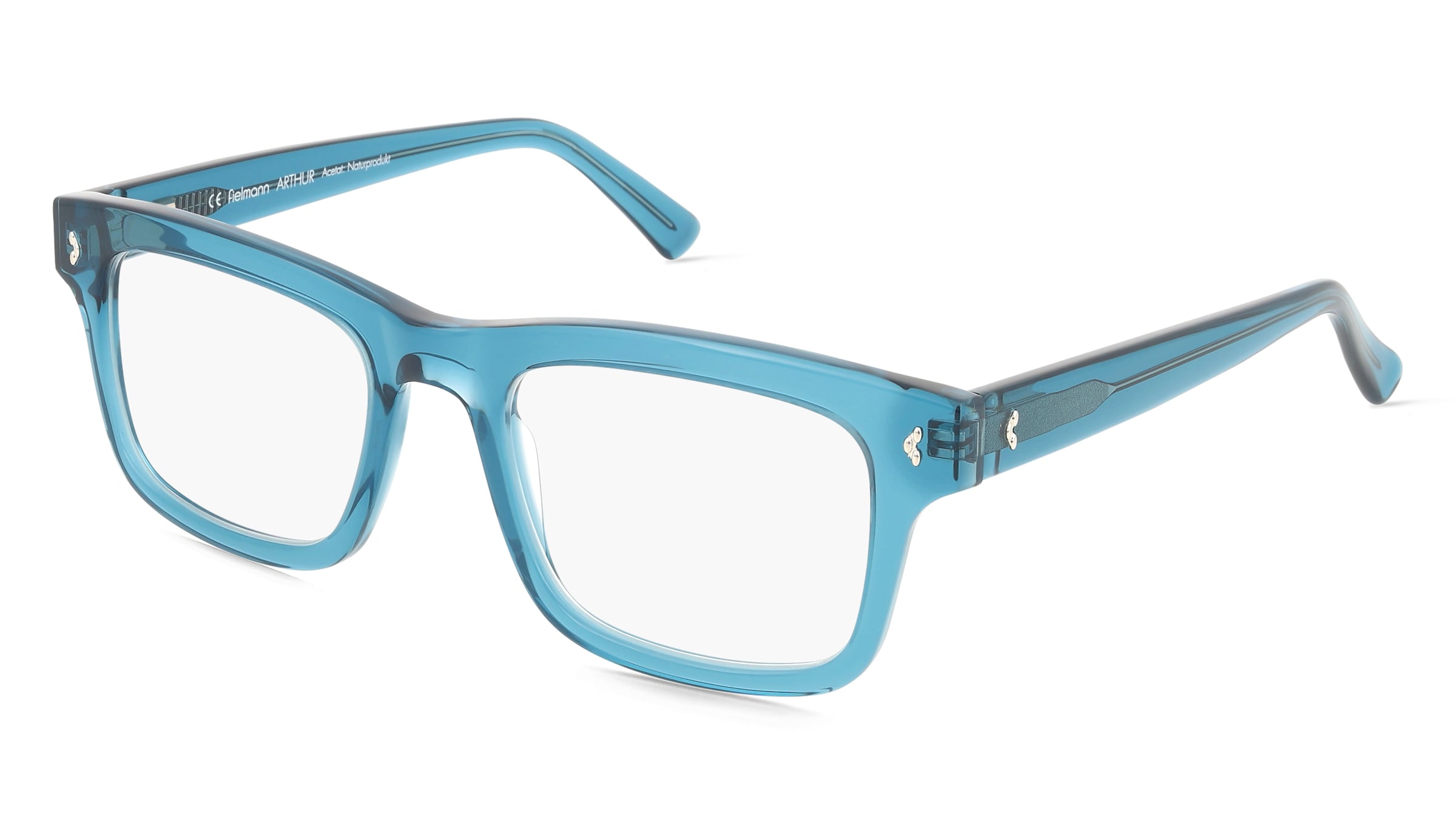 Fielmann MC 634 FLEX FA ARTHUR Herren-Brille inkl. Gläser Vollrand Quadratisch Acetat-Gestell 53/21/145, Blau