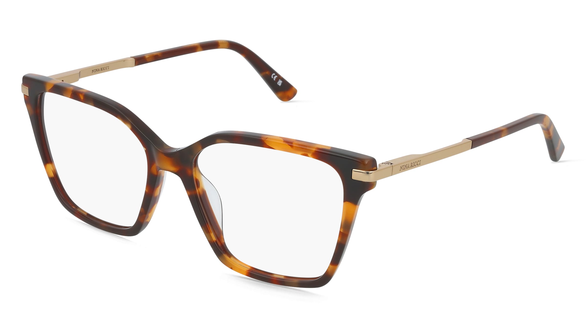 Nina Ricci VNR430 Damen-Brille inkl. Gläser Vollrand Quadratisch Kunststoff-Gestell 52/16/140, Havanna