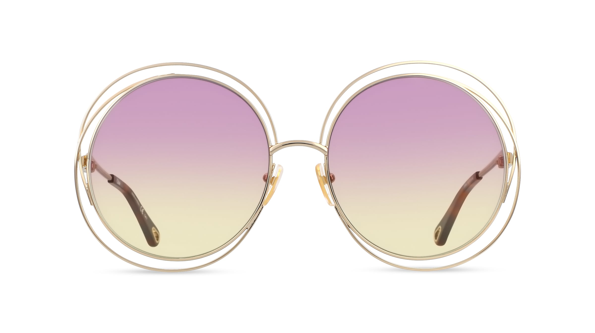 Chloé CH0045S Damen-Sonnenbrille Vollrand Rund Metall-Gestell, gold