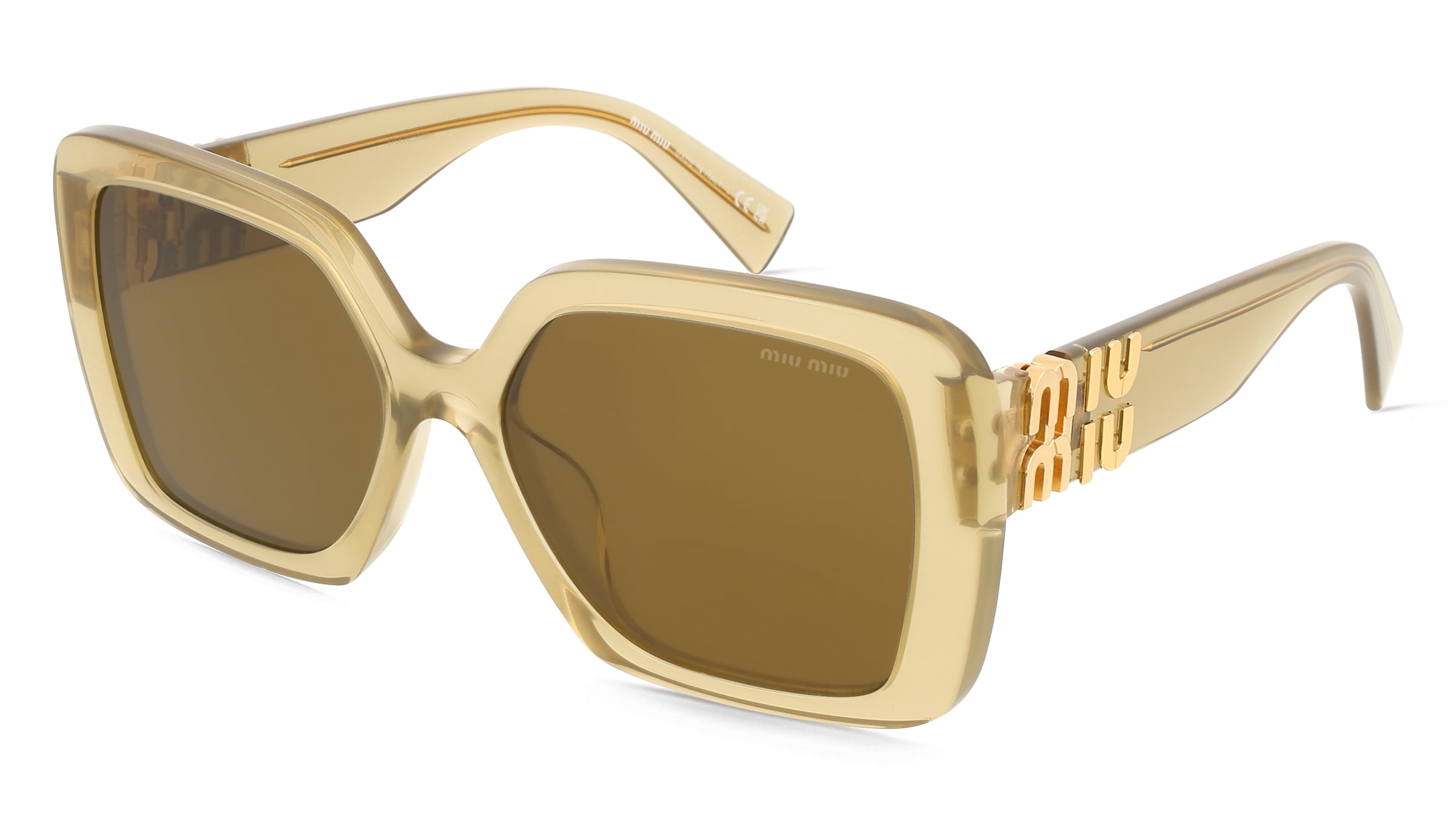 Miu Miu MU10YS Damen-Sonnenbrille Vollrand Geometrisch Acetat-Gestell, Weiß