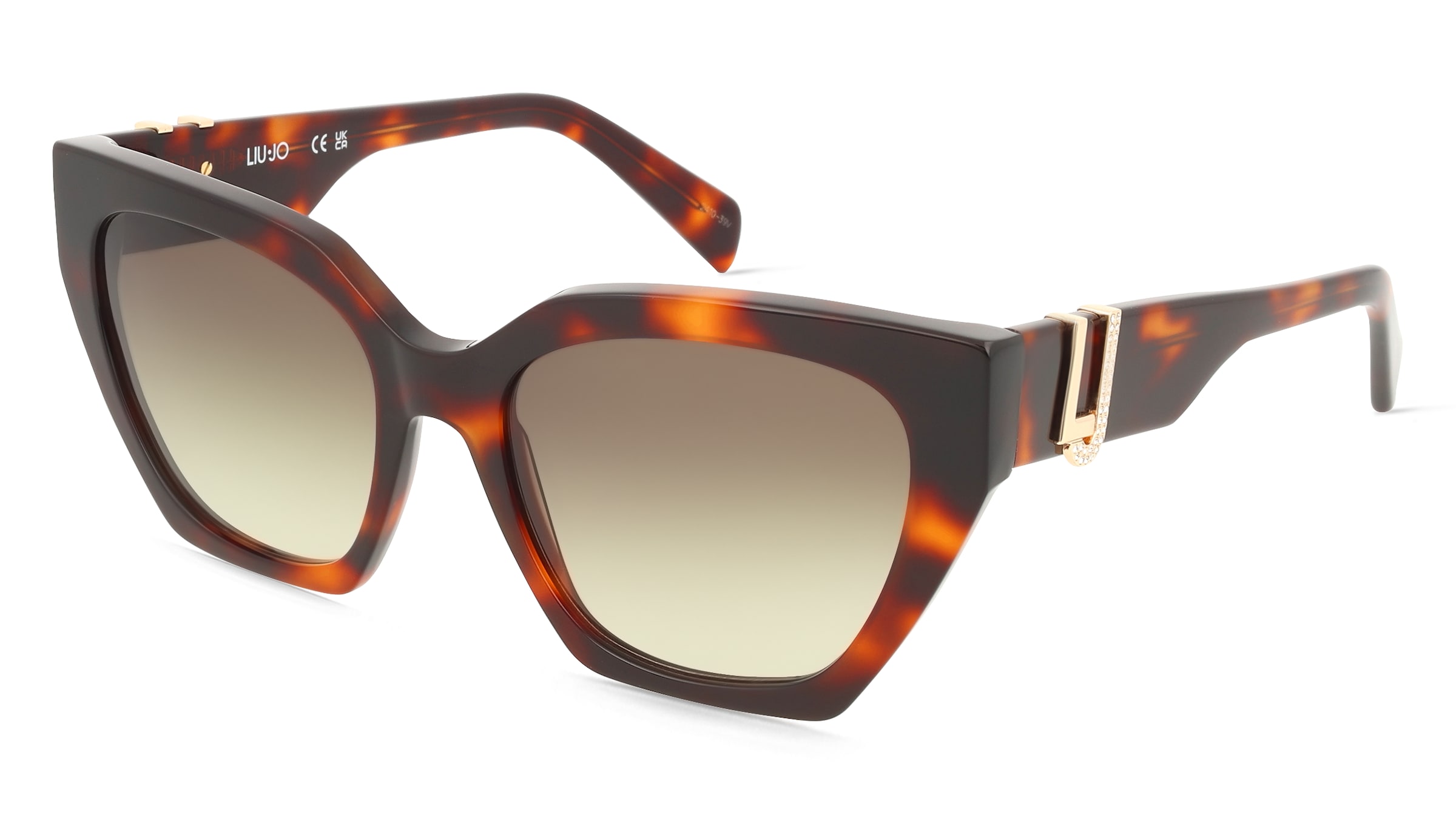 Liu Jo LJ814SR Unisex-Sonnenbrille Vollrand Cat Eye Acetat-Gestell, Havanna