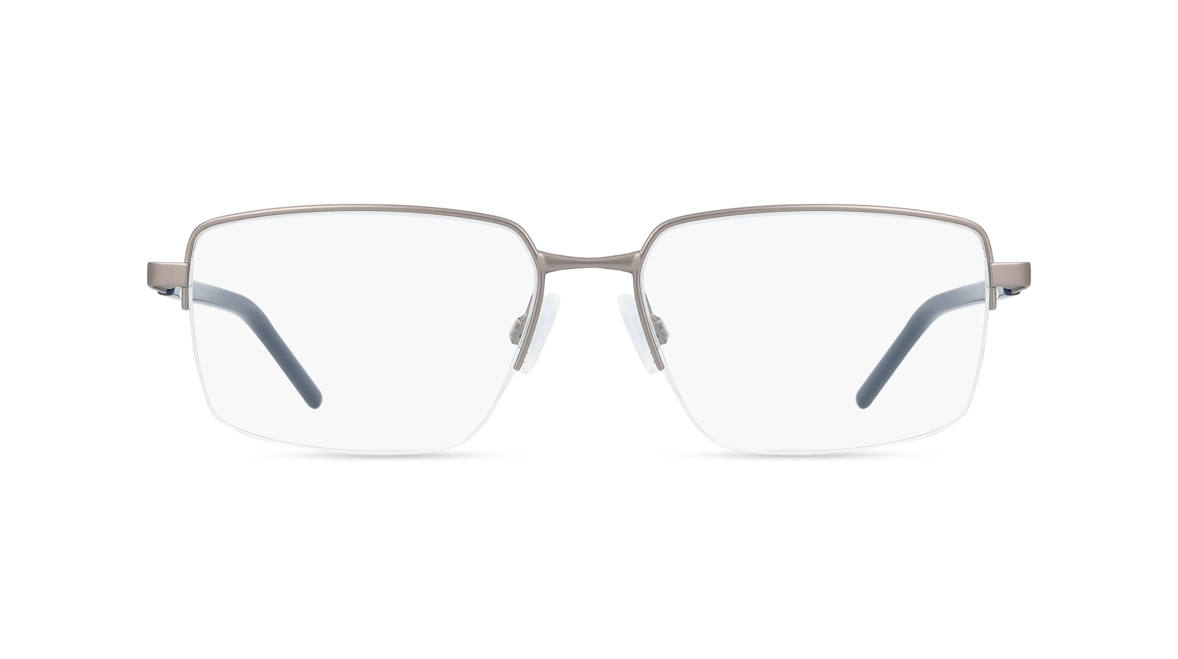 PUMA PU0538O Herren-Brille inkl. Gläser Halbrand Eckig Metall-Gestell 59/17/145, grau