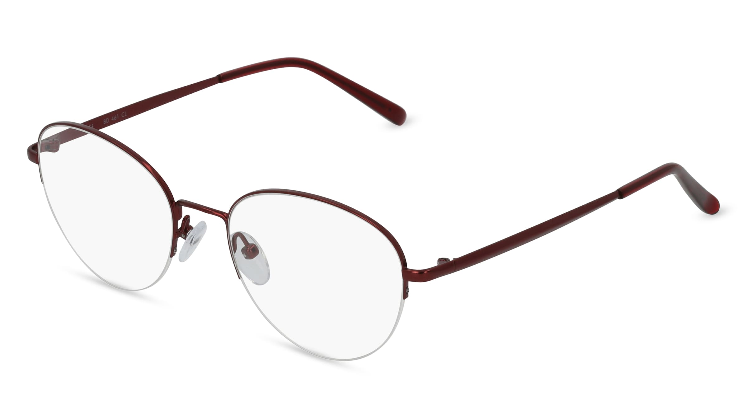 Fielmann BD 461 CL Damen-Brille inkl. Gläser Halbrand Oval Edelstahl-Gestell 50/18/135, Rot