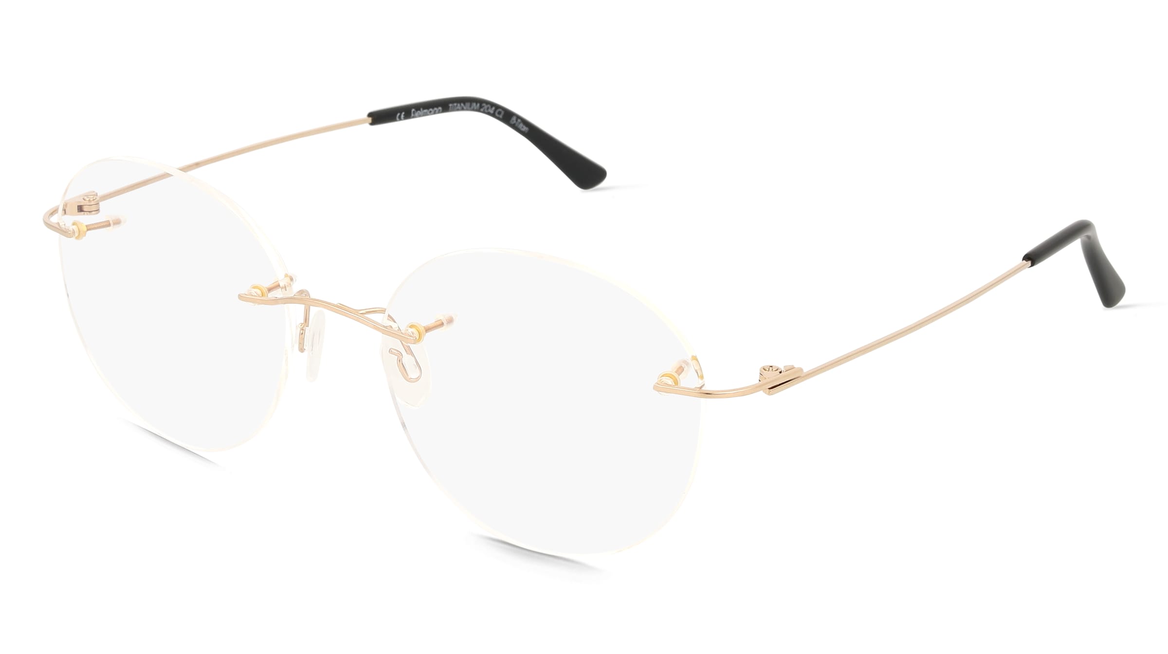 Fielmann TITANIUM 204 CL Damen-Brille inkl. Gläser Randlos Panto Titan-Gestell 52/18/140, Gold