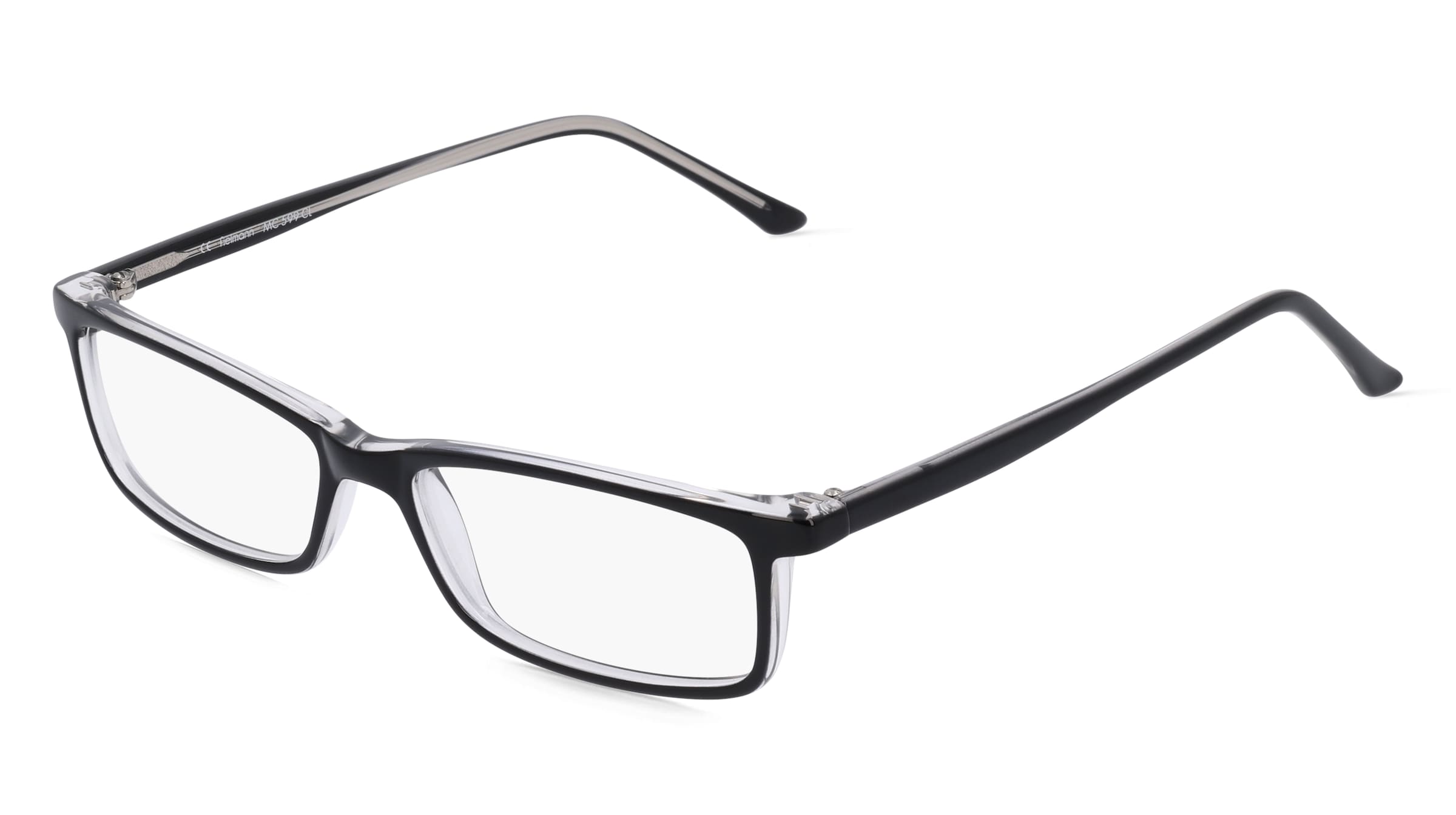 Fielmann MC 599 CL Unisex-Brille inkl. Gläser Vollrand Quadratisch Propionat-Gestell 50/16/135, Schwarz