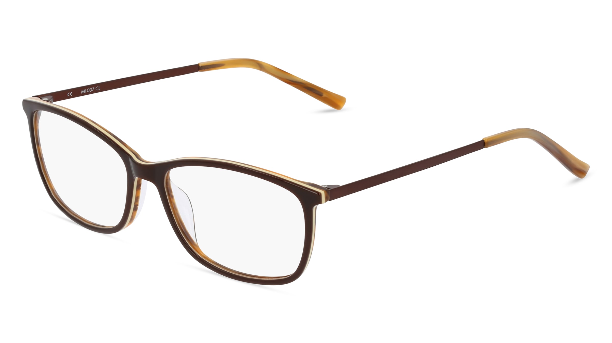 Fielmann MI 037 CL Damen-Brille inkl. Gläser Vollrand Quadratisch Acetat-Gestell 53/15/135, Braun