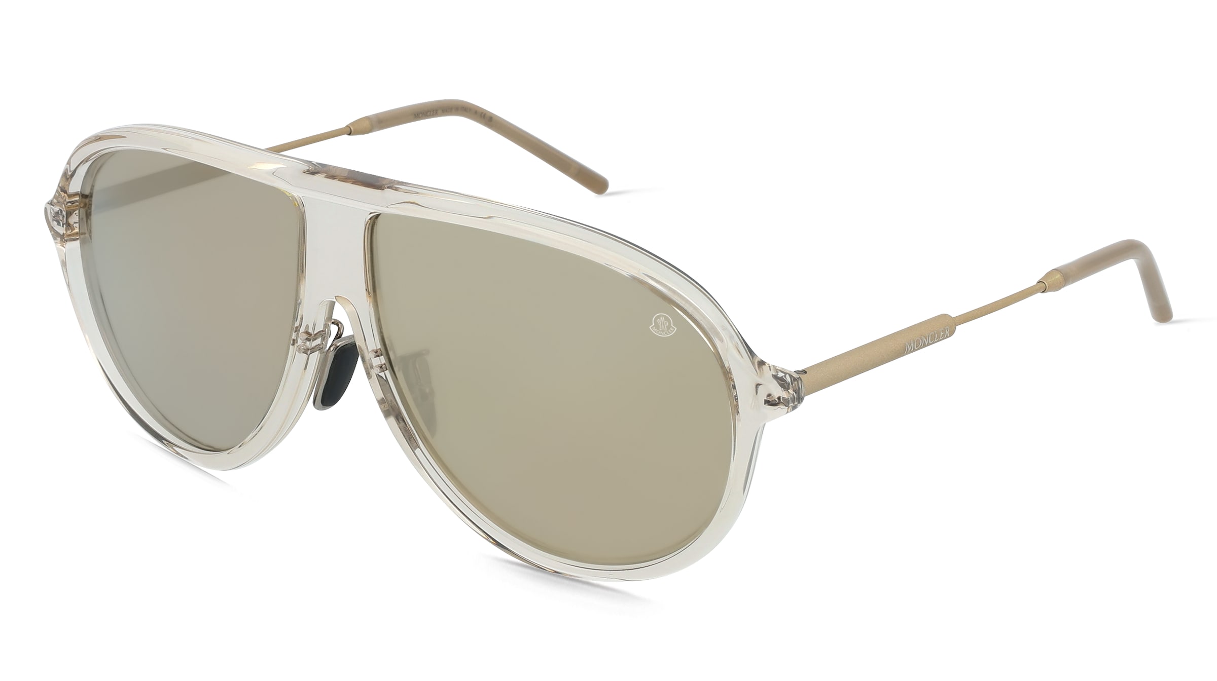 Moncler ME6009 GLYDE Unisex-Sonnenbrille Vollrand Pilot Acetat-Gestell, Beige