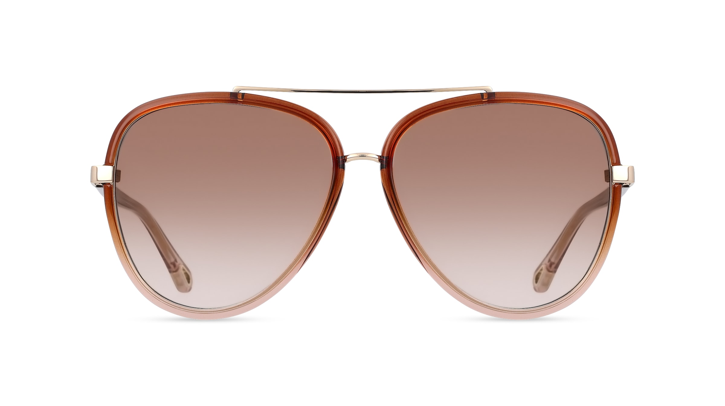 Chloé CH0129S Damen-Sonnenbrille Vollrand Pilot Kunststoff-Gestell, braun