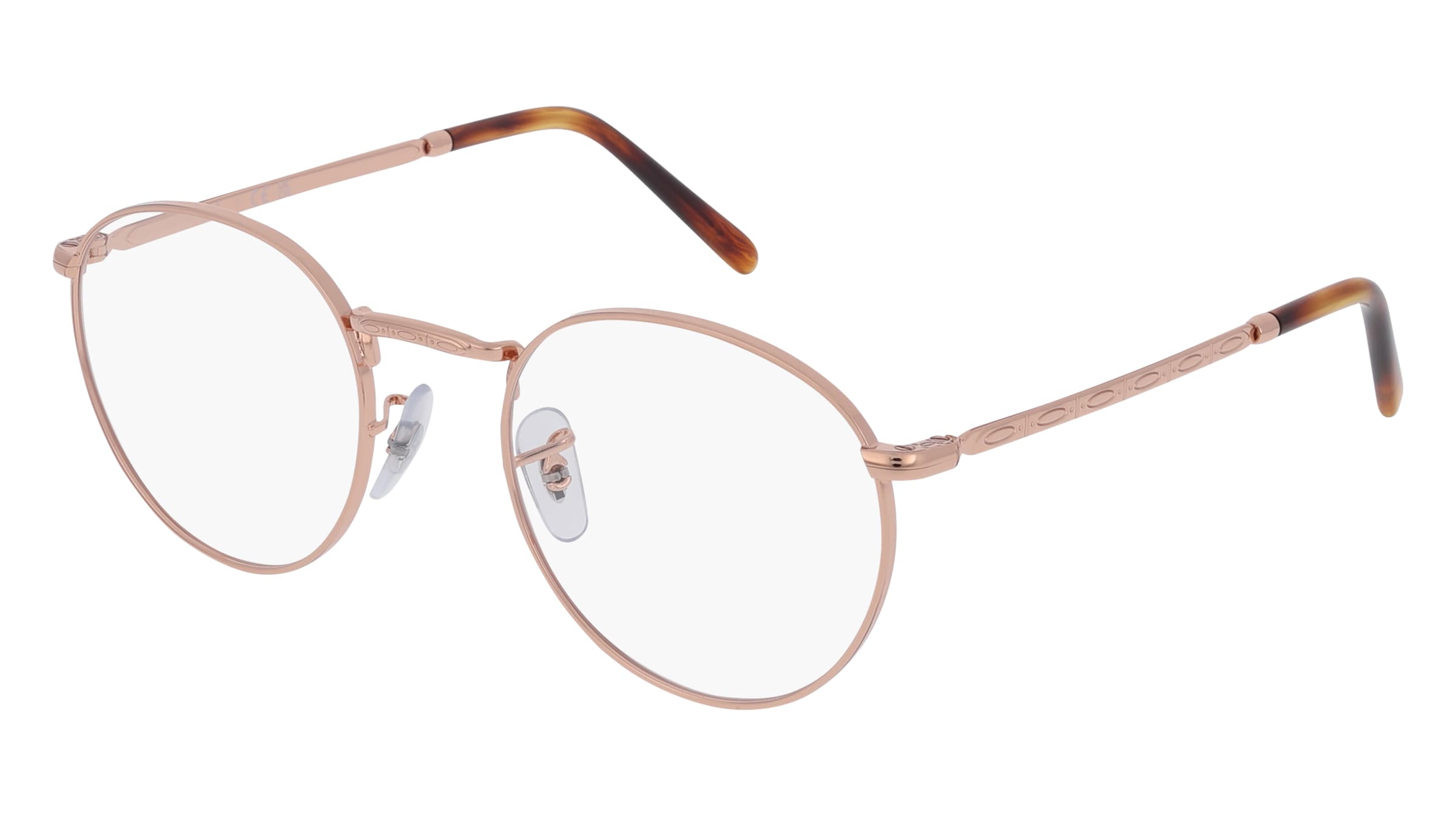 Ray-Ban VISTA RX3637V NEW ROUND Unisex-Brille inkl. Gläser Vollrand Panto Metall-Gestell 50/21/140, Rot