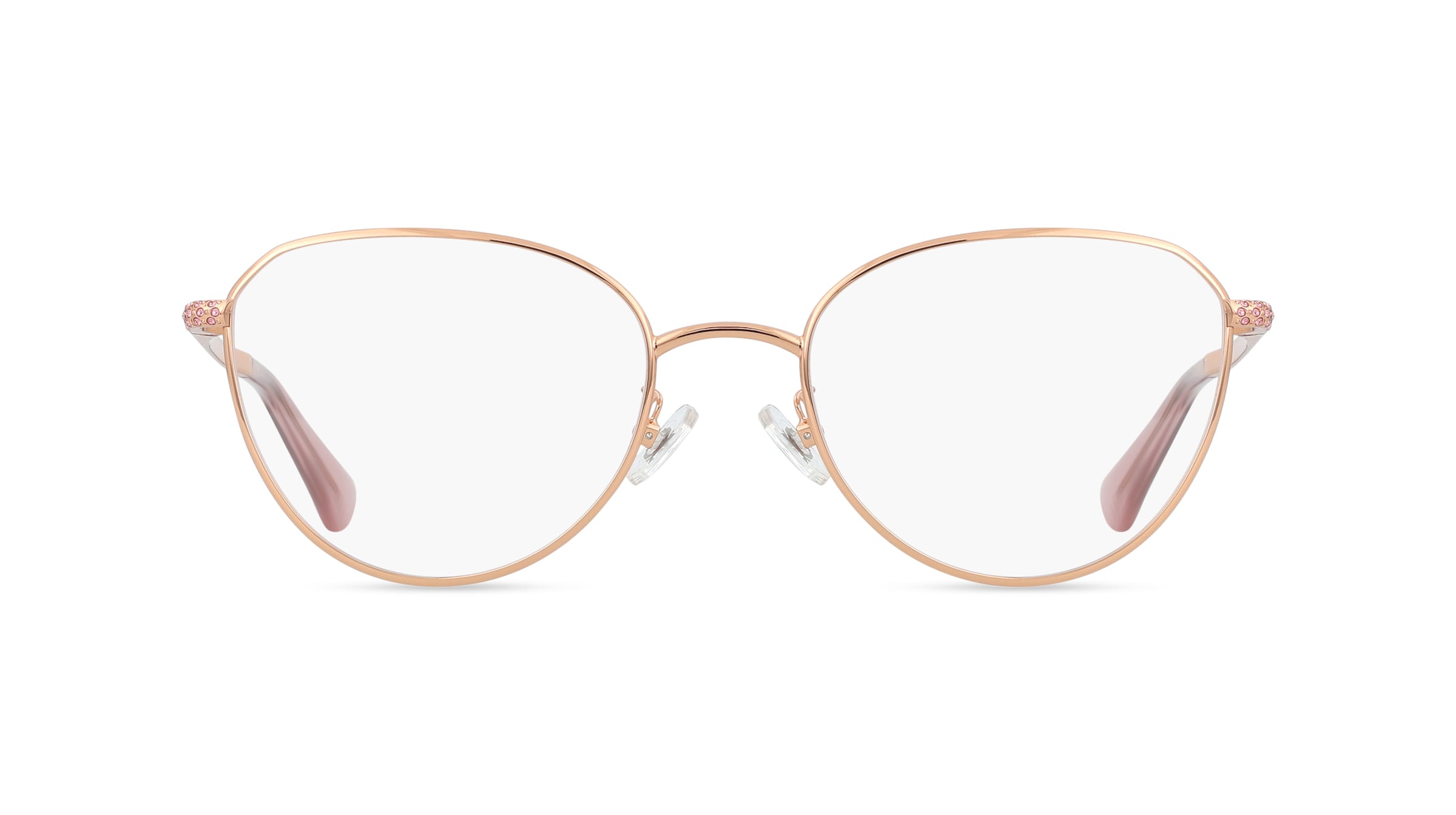 Swarovski SK1029D Damen-Brille inkl. Gläser Vollrand Rund Metall-Gestell 54/19/135, gold