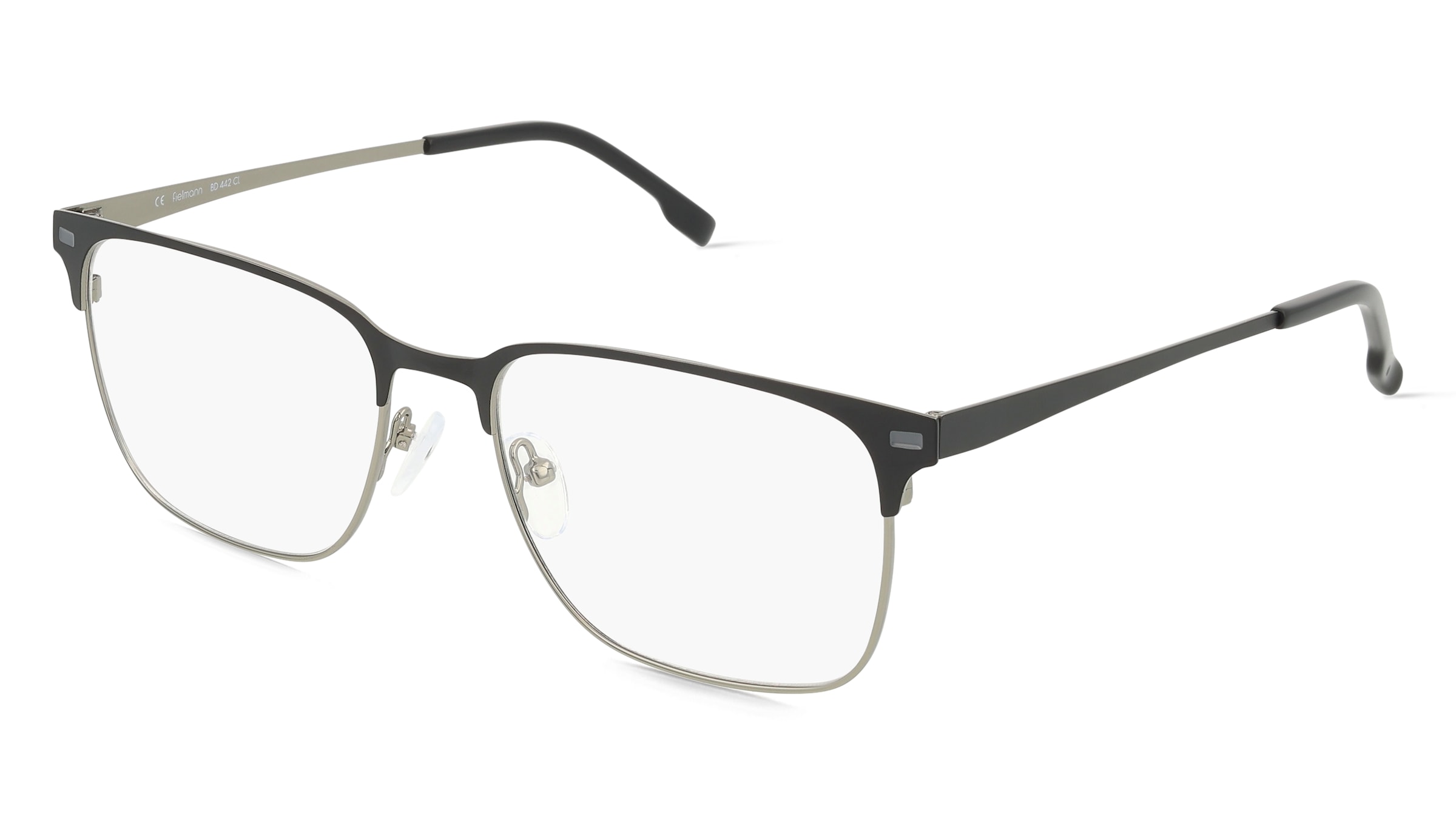 Fielmann BD 442 CL Herren-Brille inkl. Gläser Vollrand Quadratisch Metall-Gestell 52/18/140, Grau