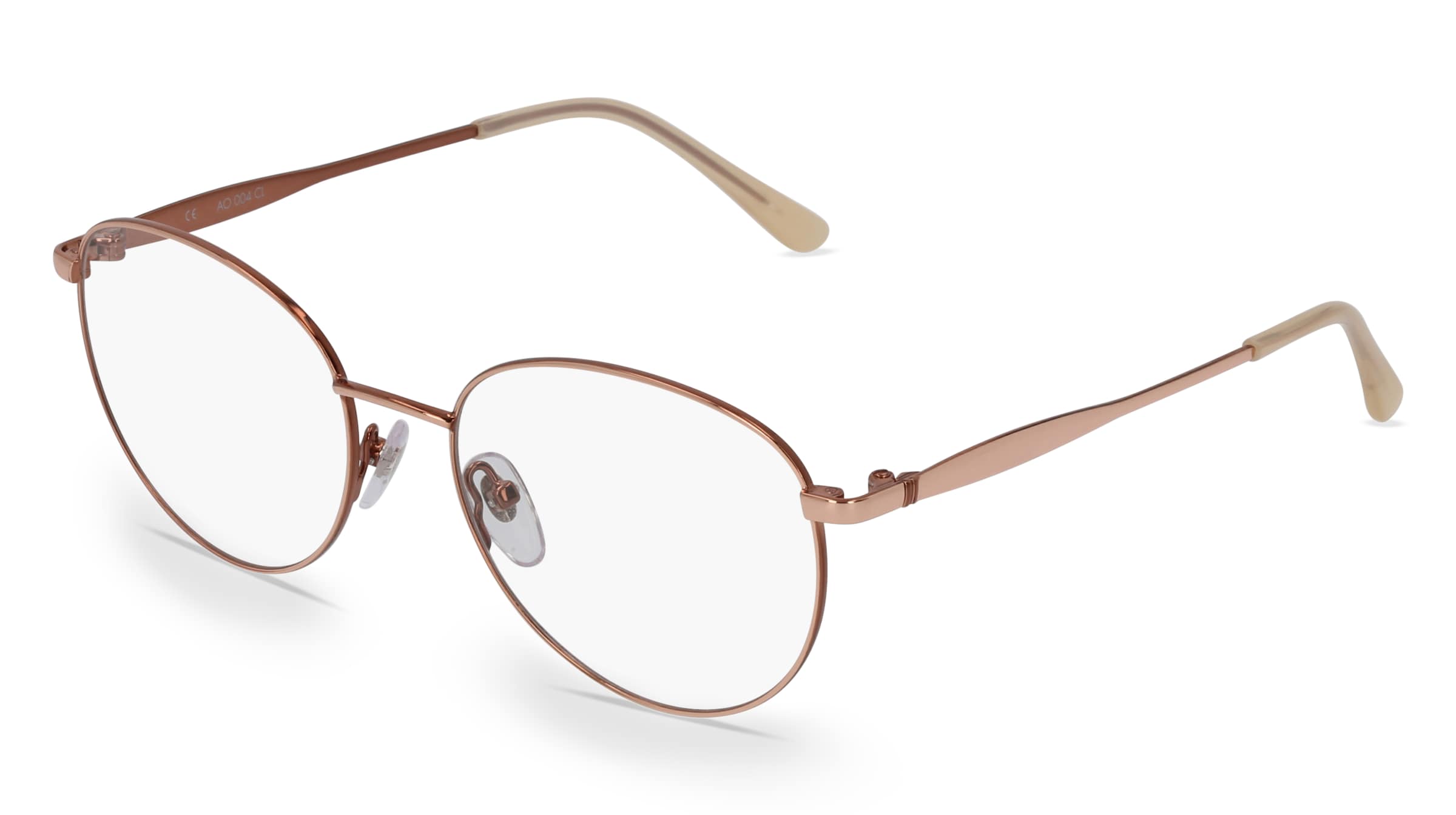 Fielmann AO 004 CL Damen-Brille inkl. Gläser Vollrand Panto Edelstahl-Gestell 50/17/135, Braun