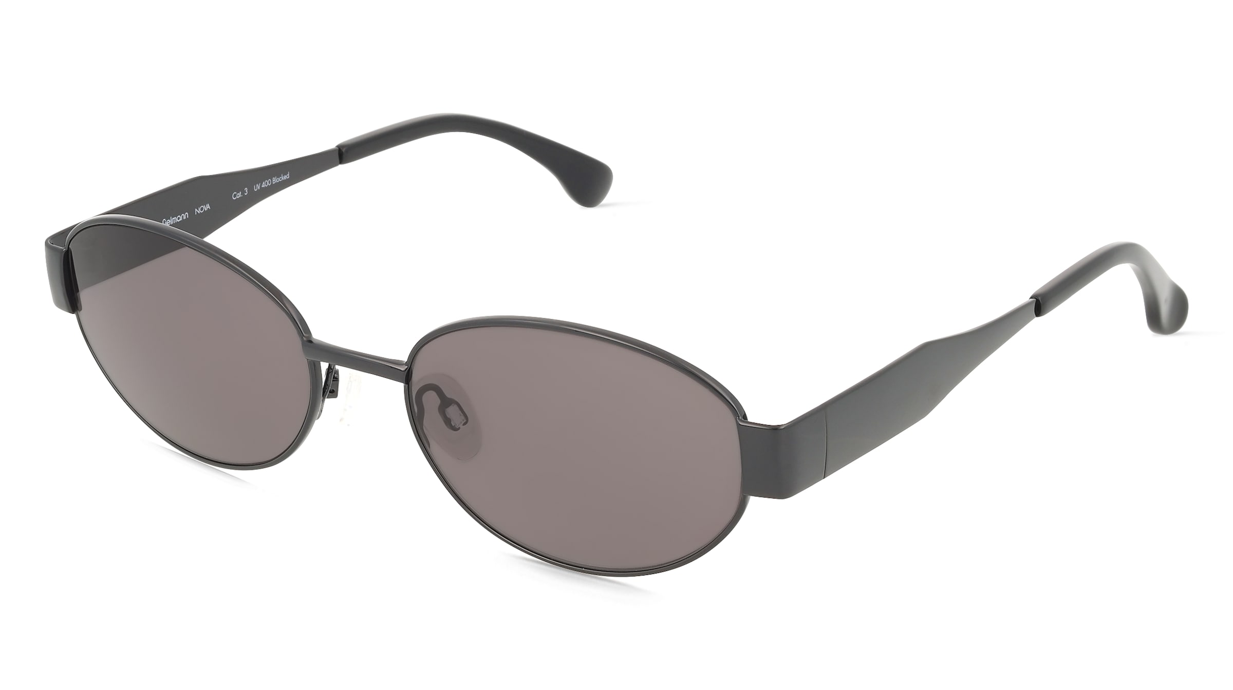 Fielmann BD 590 SUN FA NOVA Unisex-Sonnenbrille Vollrand Oval Edelstahl-Gestell, Schwarz