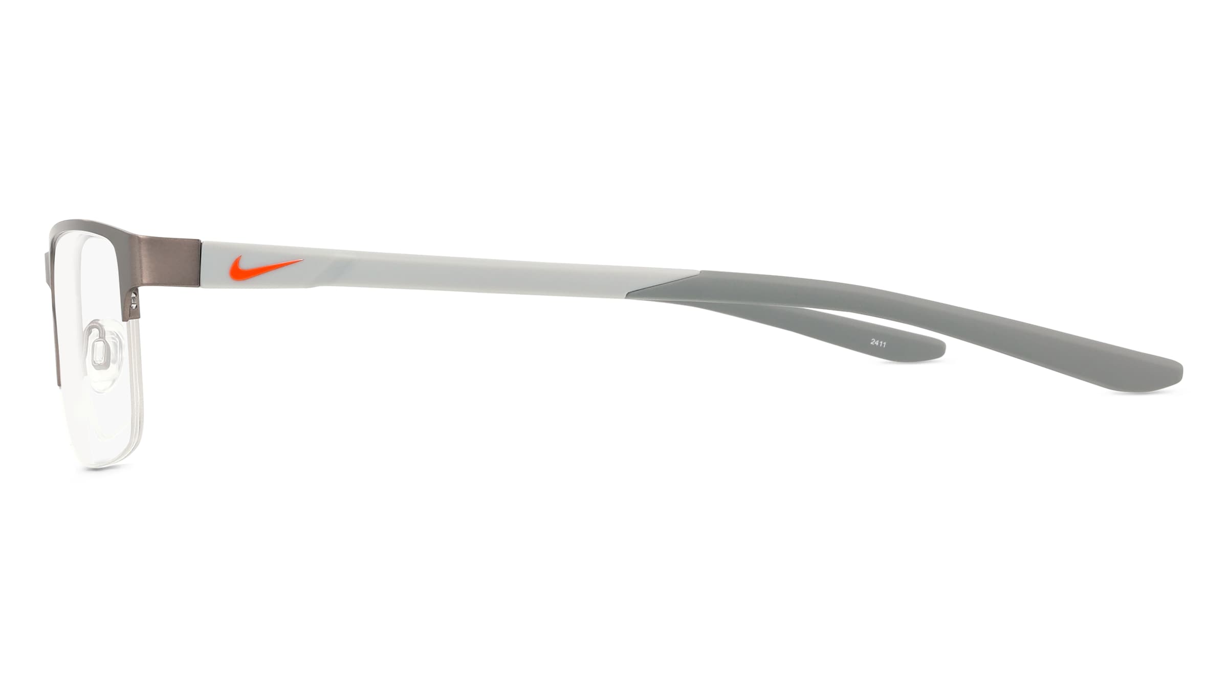 Thumbnail - Nike NK8159 Unisex-Brille inkl. Gläser Vollrand Quadratisch Metall-Gestell 59/17/145, grau