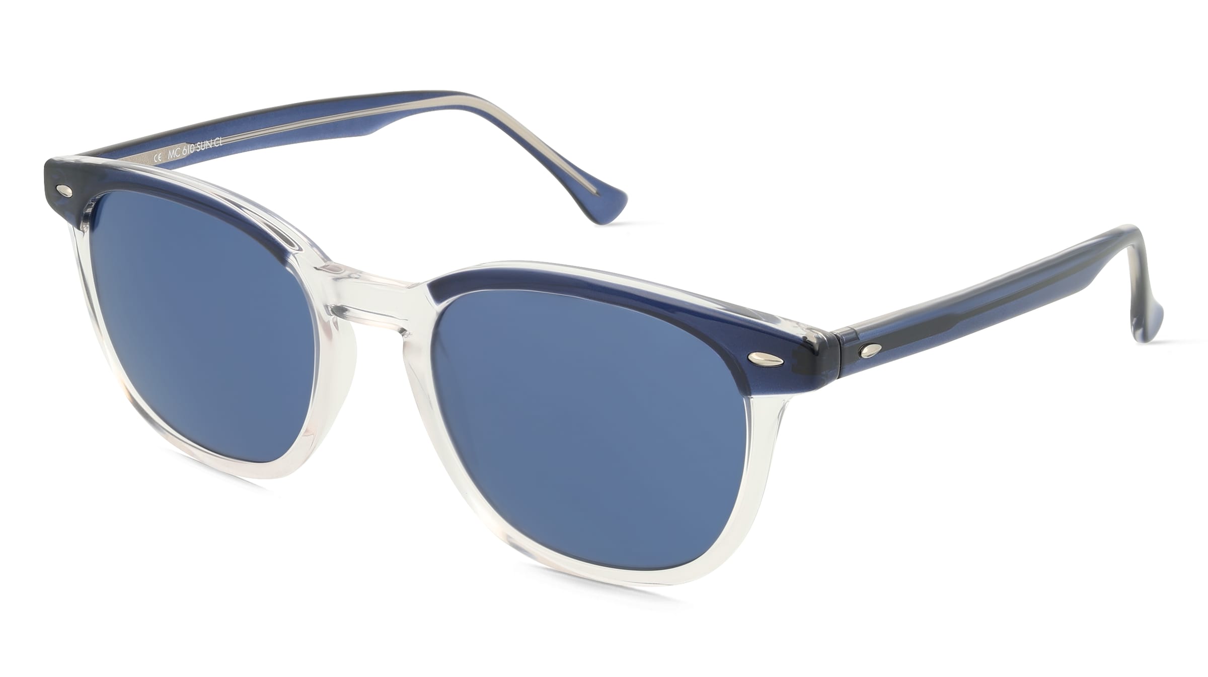 Fielmann MC 610 SUN CL Unisex-Sonnenbrille Vollrand Quadratisch Acetat Spritzguss-Gestell, Blau