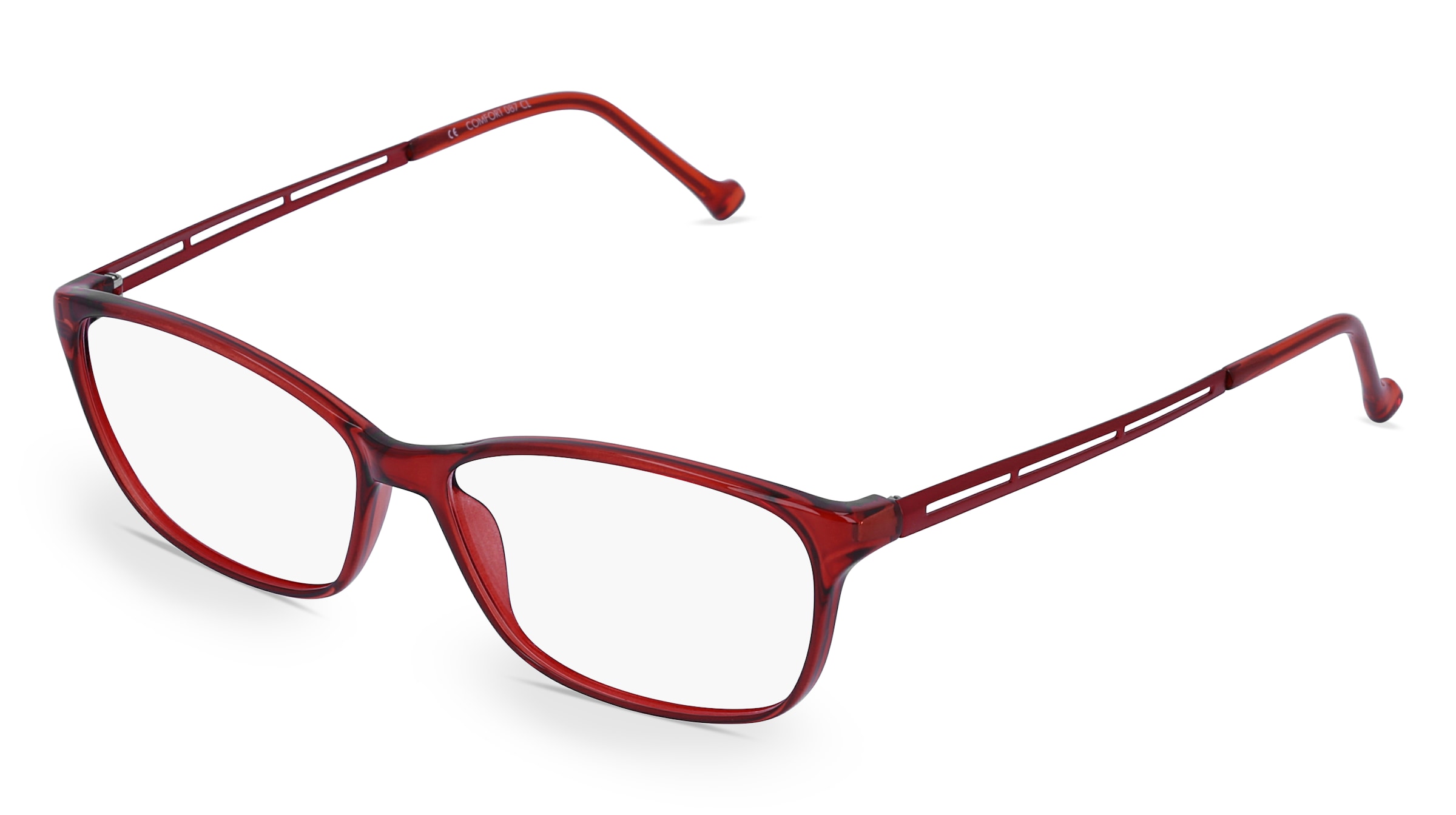 Fielmann COMFORT 087 CL Damen-Brille inkl. Gläser Vollrand Quadratisch TR90-Gestell 54/14/140, Rot