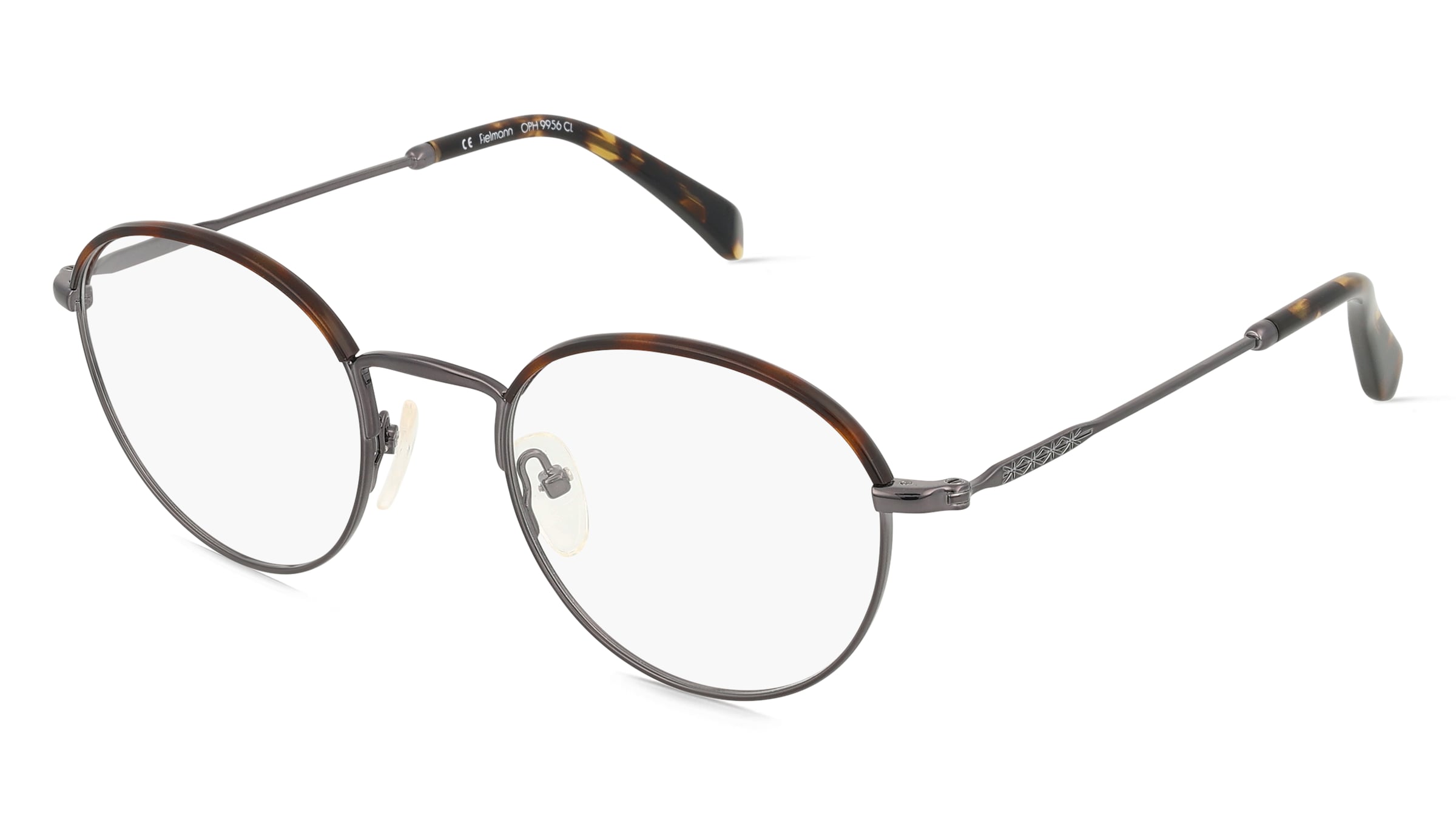 Fielmann OPH 9956 CL Unisex-Brille inkl. Gläser Vollrand Panto Metall-Gestell 49/21/140, Grau