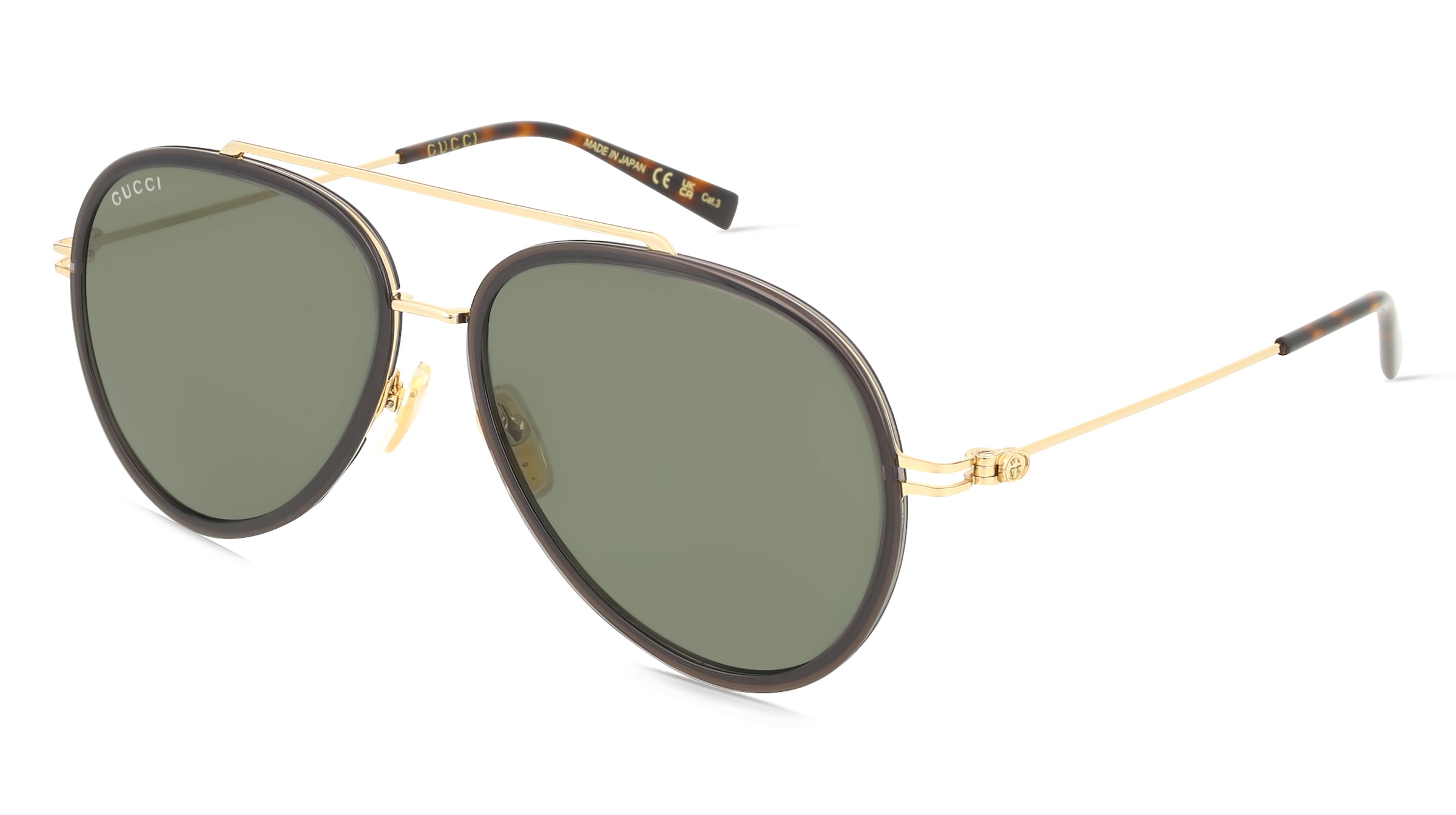 Gucci GG1981S Herren-Sonnenbrille Vollrand Pilot Kunststoff-Gestell, Grau