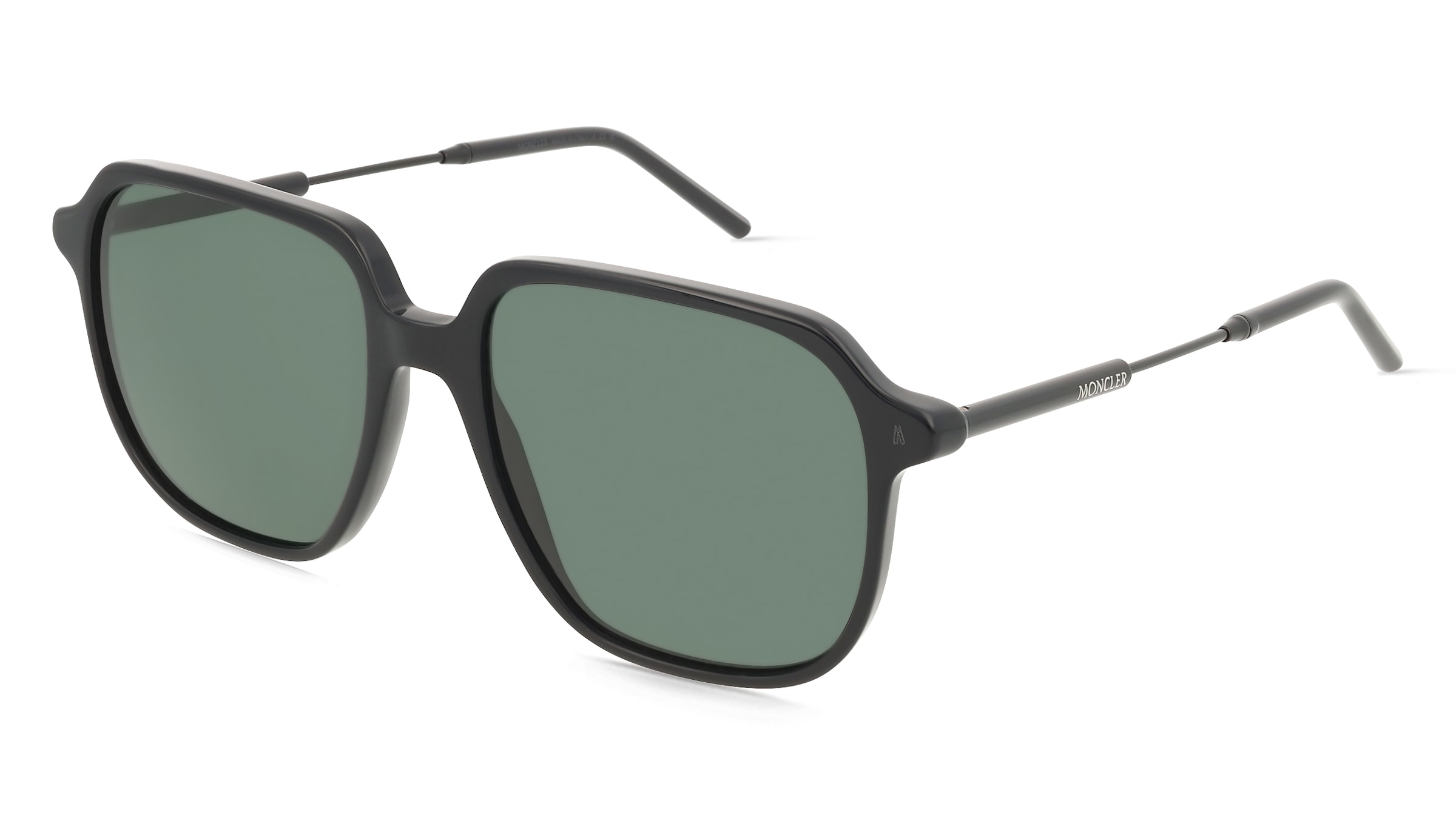 Moncler ME6010 Unisex-Sonnenbrille Vollrand Pilot Acetat-Gestell, Schwarz