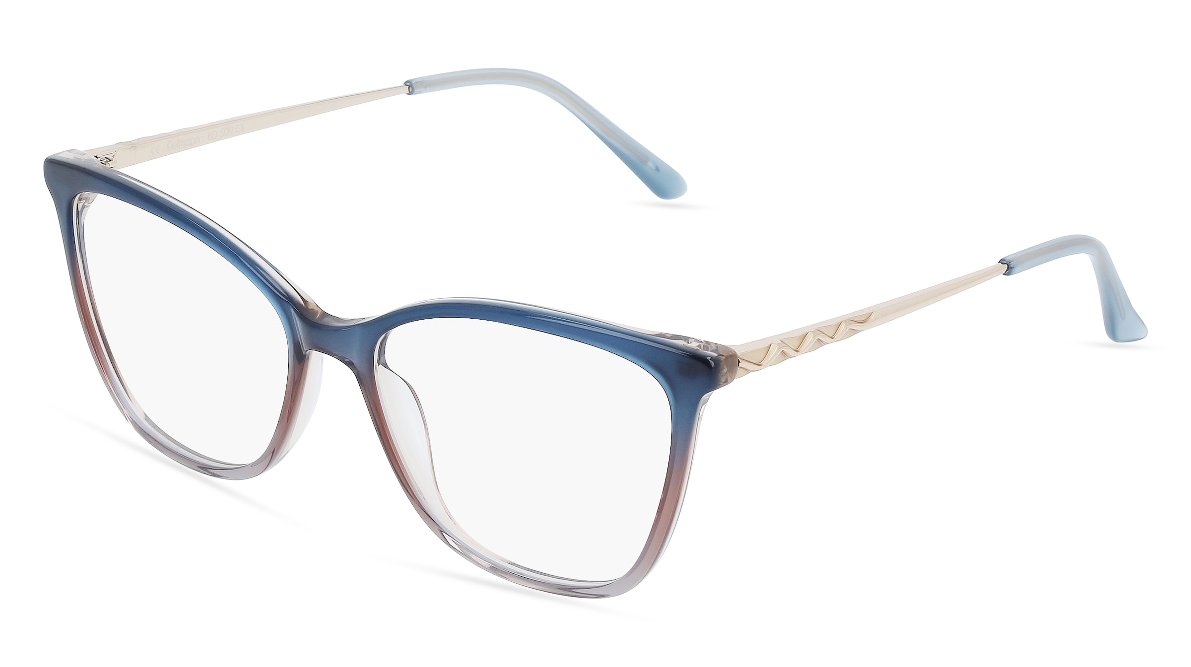 Fielmann BD 509 CL Damen-Brille inkl. Gläser Vollrand Quadratisch Acetat-Gestell 54/16/140, Blau