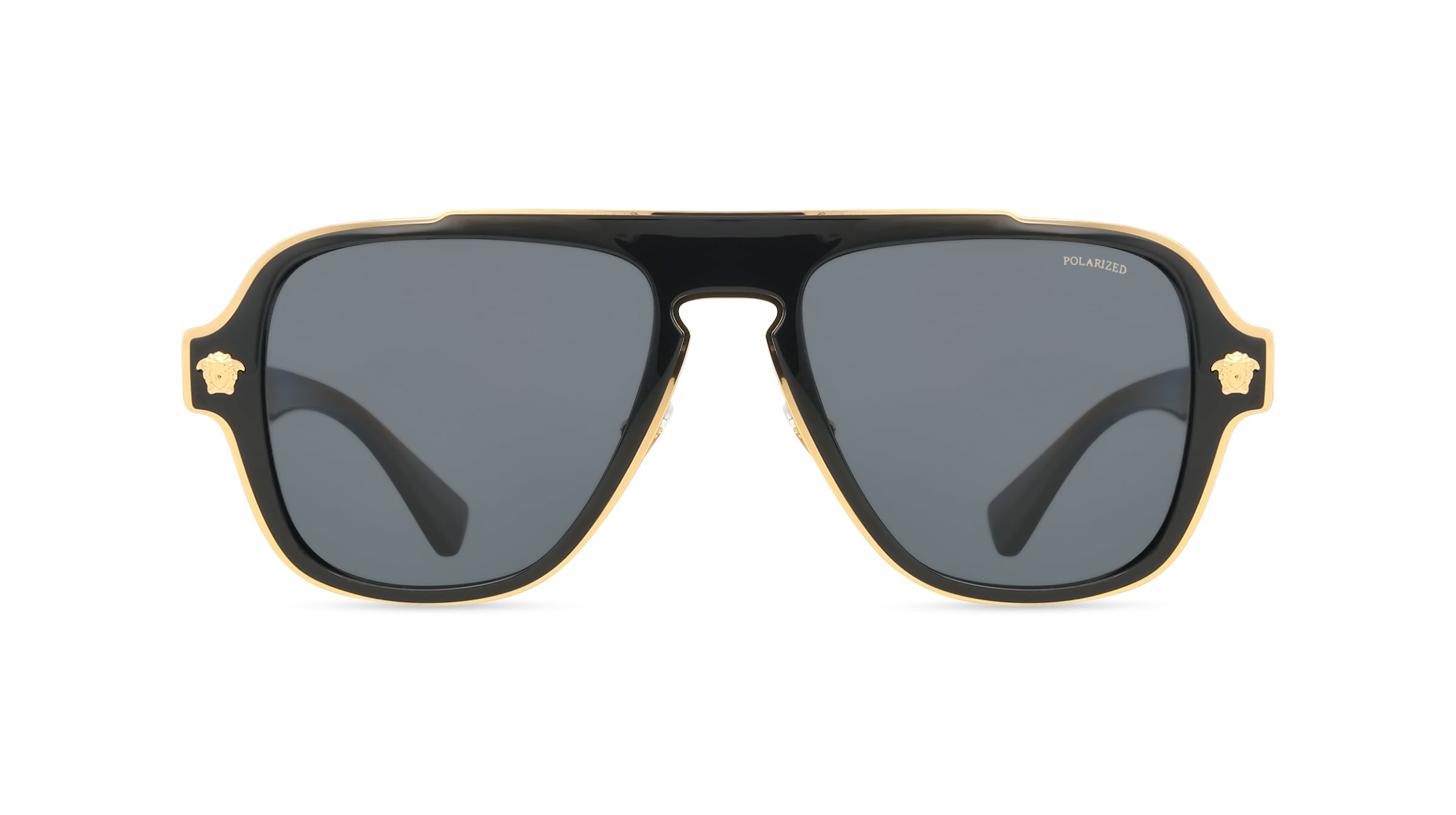 Versace VE2199 Herren-Sonnenbrille Vollrand Eckig Metall-Gestell, schwarz
