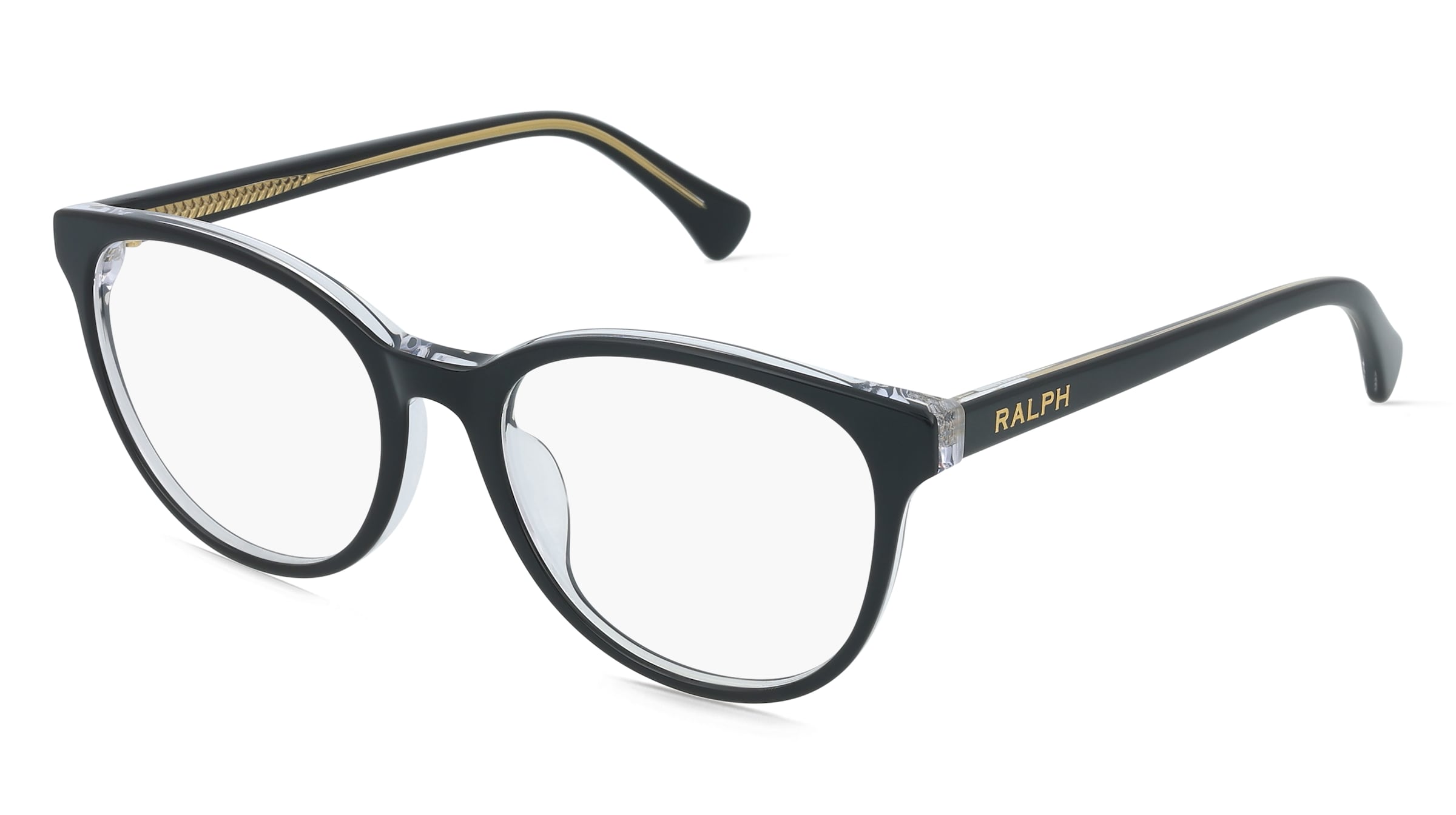 Ralph 0RA7188U Damen-Brille inkl. Gläser Vollrand Rund Acetat-Gestell 54/18/145, Schwarz