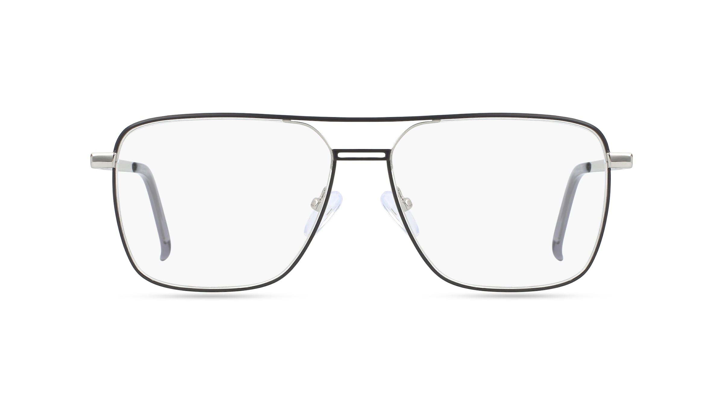 Fielmann BD 501 CL Herren-Brille inkl. Gläser Halbrand Eckig Edelstahl-Gestell 56mm/15mm/145mm, silber