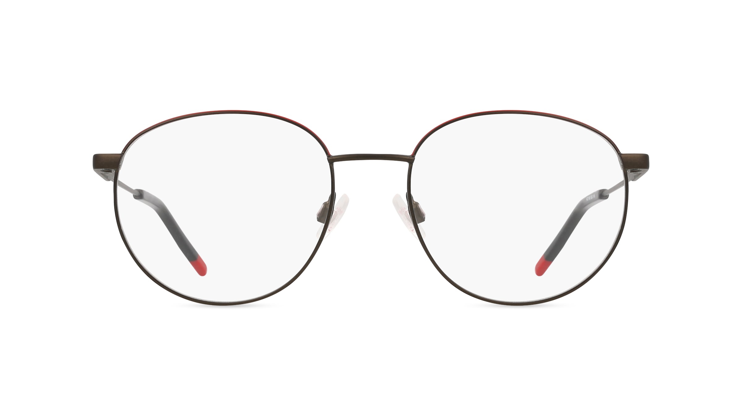 Hugo HG 1180 Herren-Brille inkl. Gläser Vollrand Rund Metall-Gestell 53mm/19mm/145mm, Rot